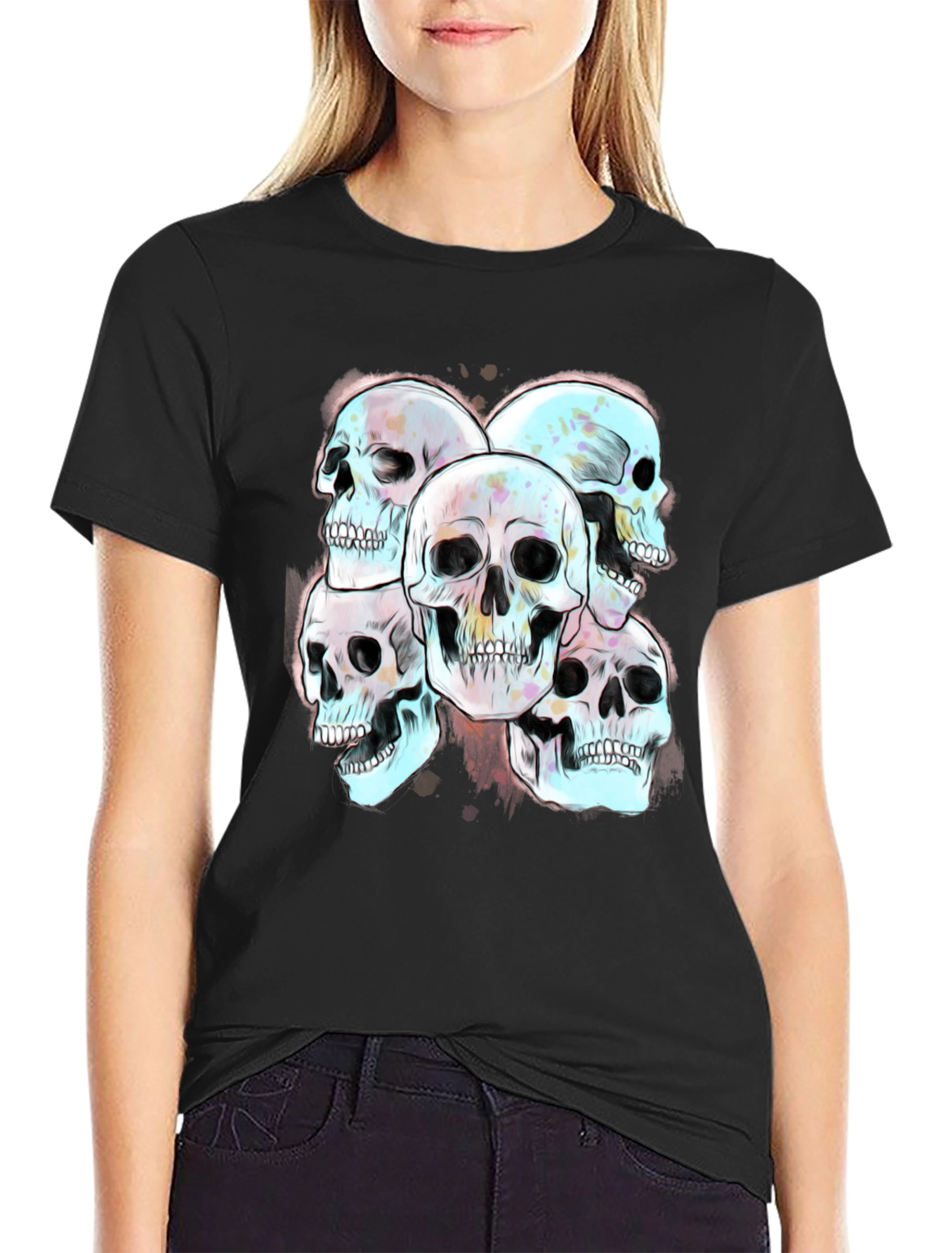Skull Graphic Print Mens Tee - Edgy Style