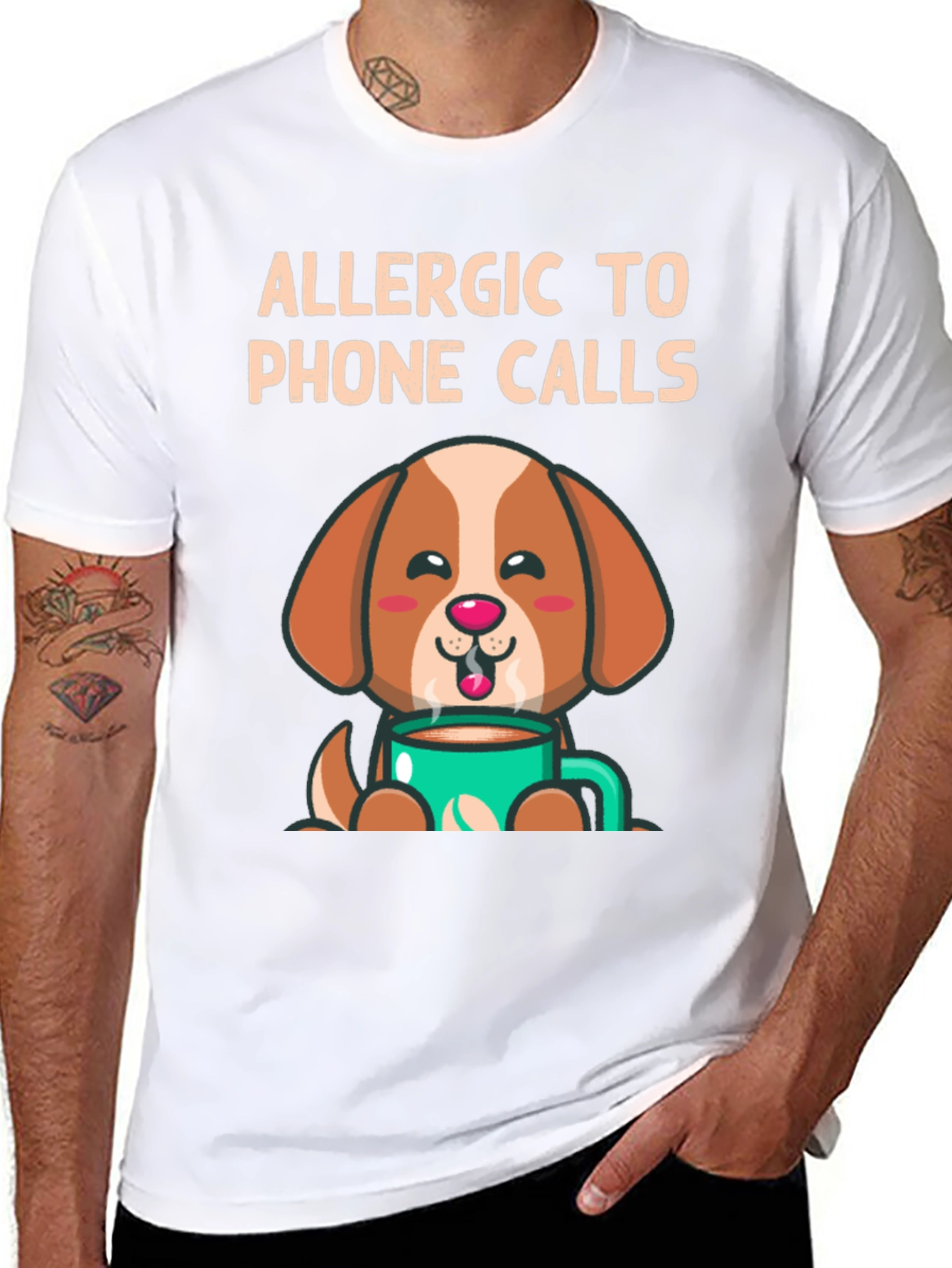 Allergic to Phone Calls Dog T-Shirt