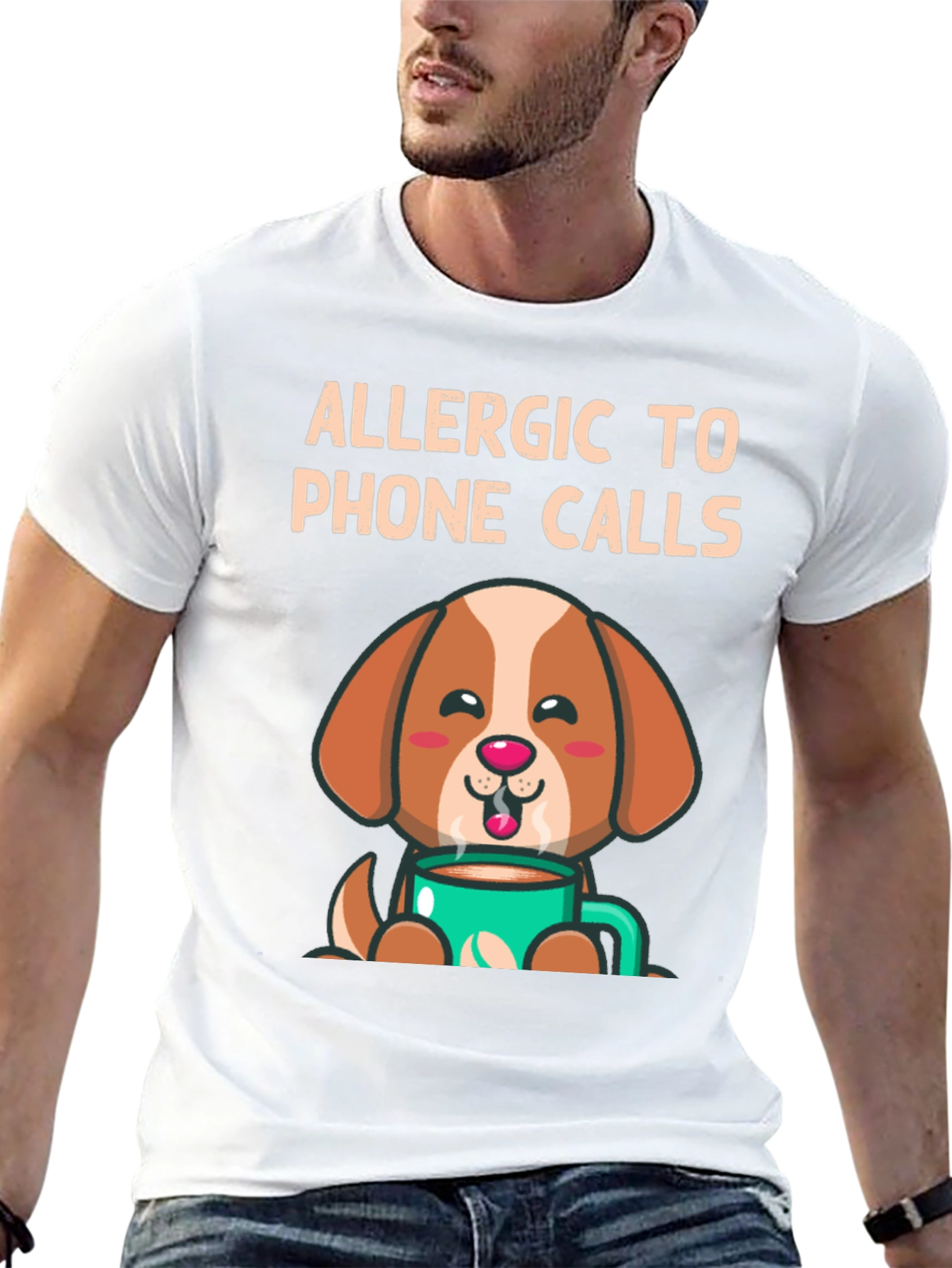 Allergic to Phone Calls Dog T-Shirt