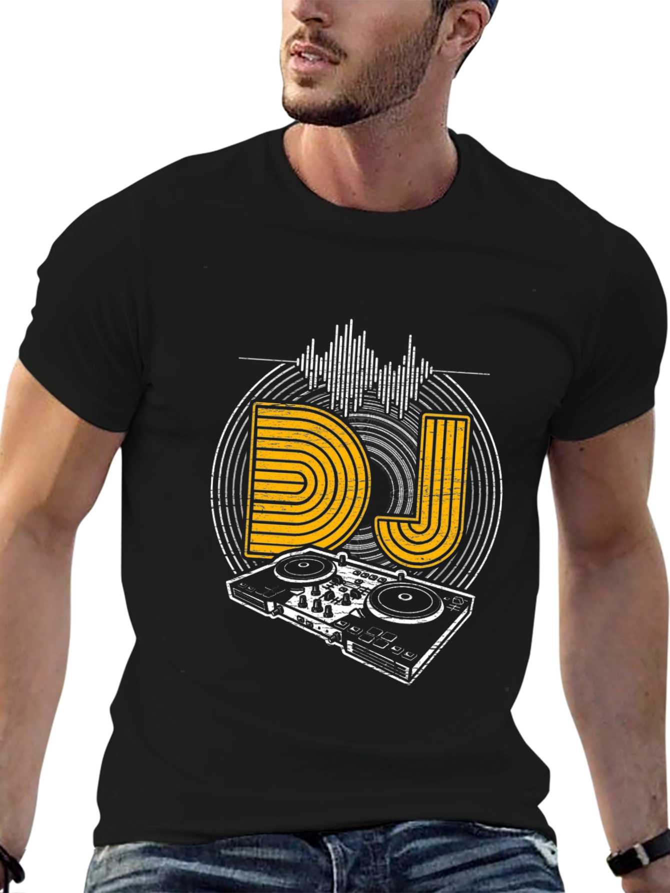 DJ Graphic Tee - Music Lovers Black T-Shirt
