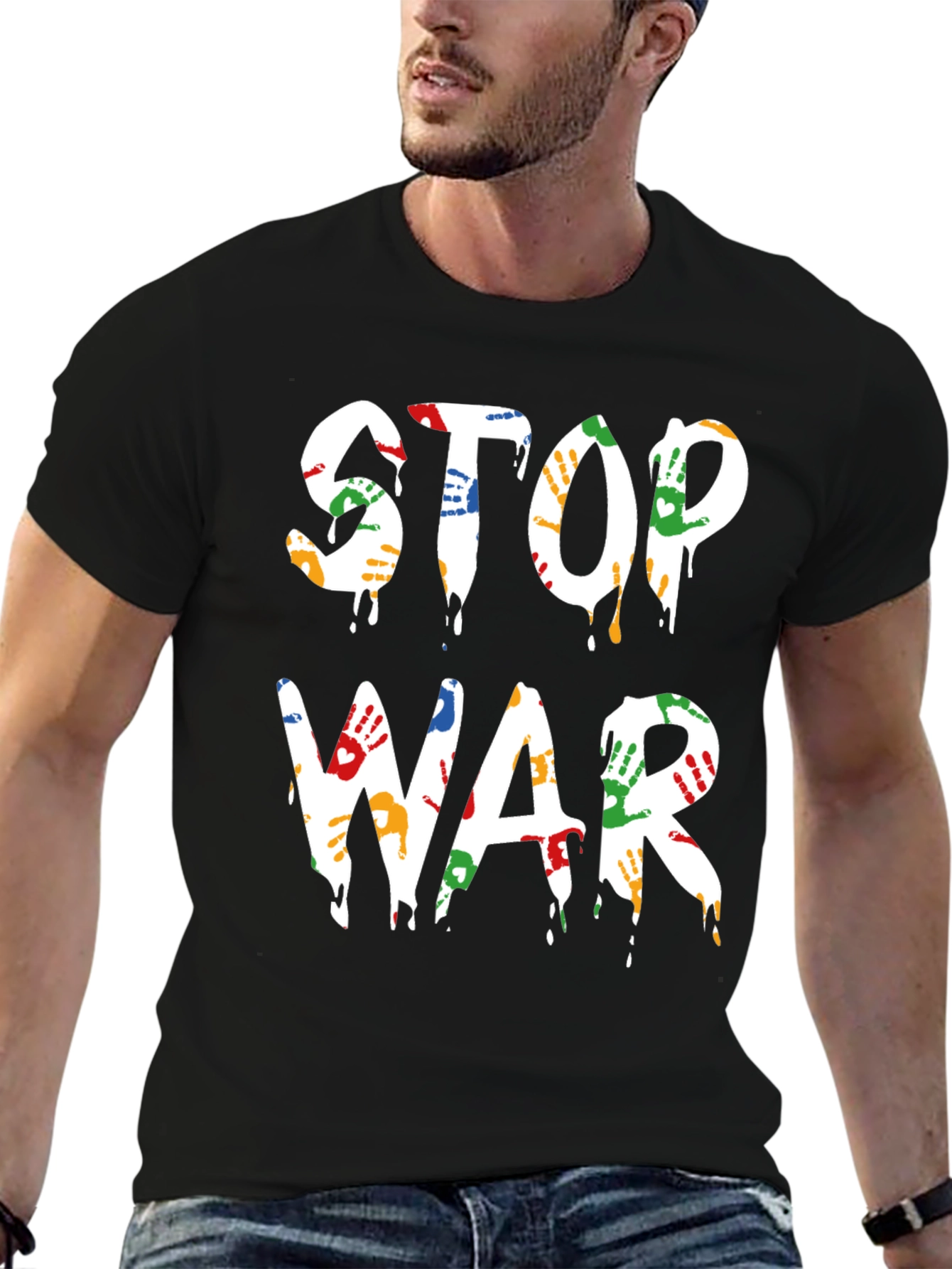 Stop War T-Shirt - Handprint Design