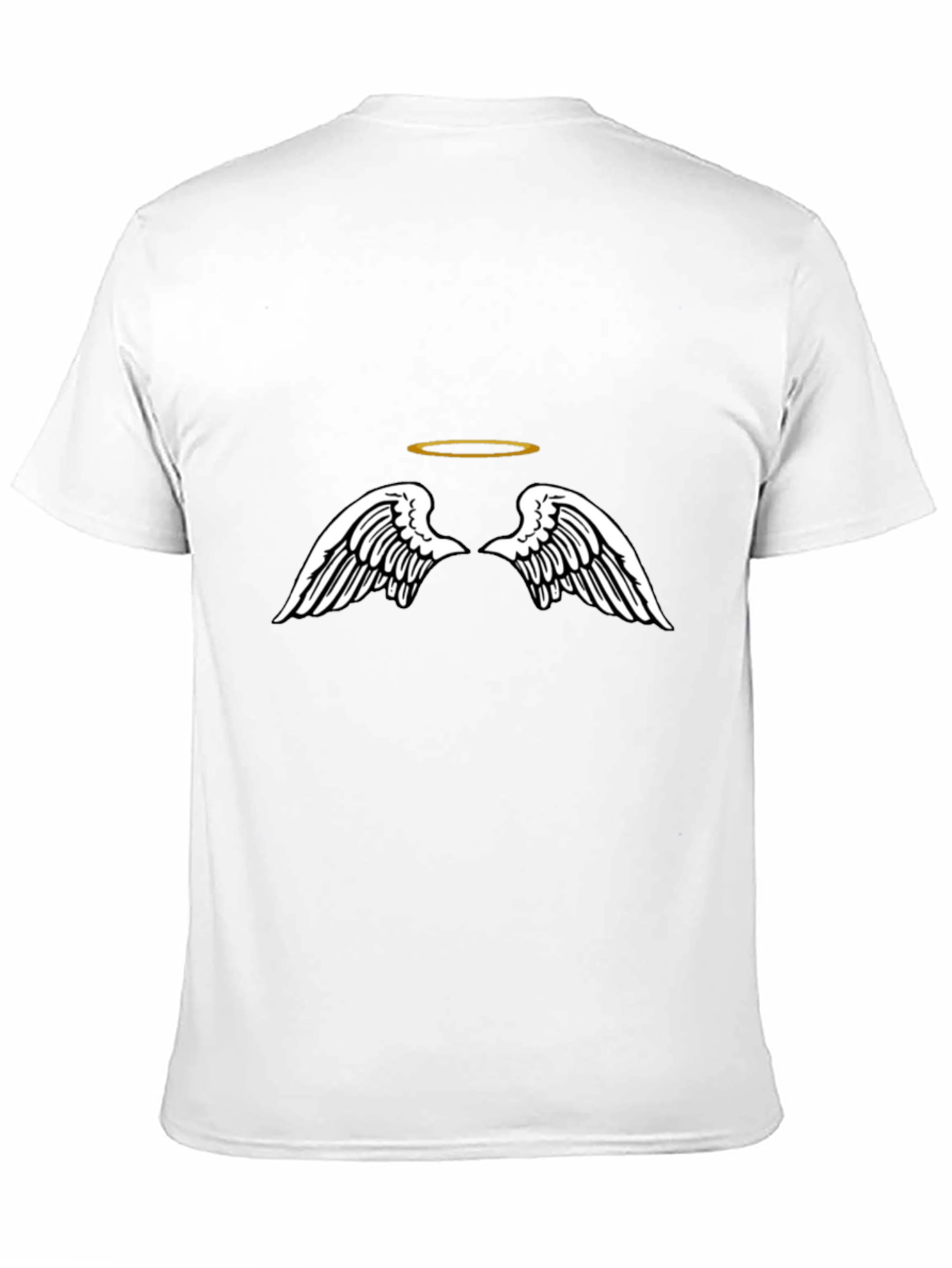 Angel Wings & Halo Graphic Black T-Shirt