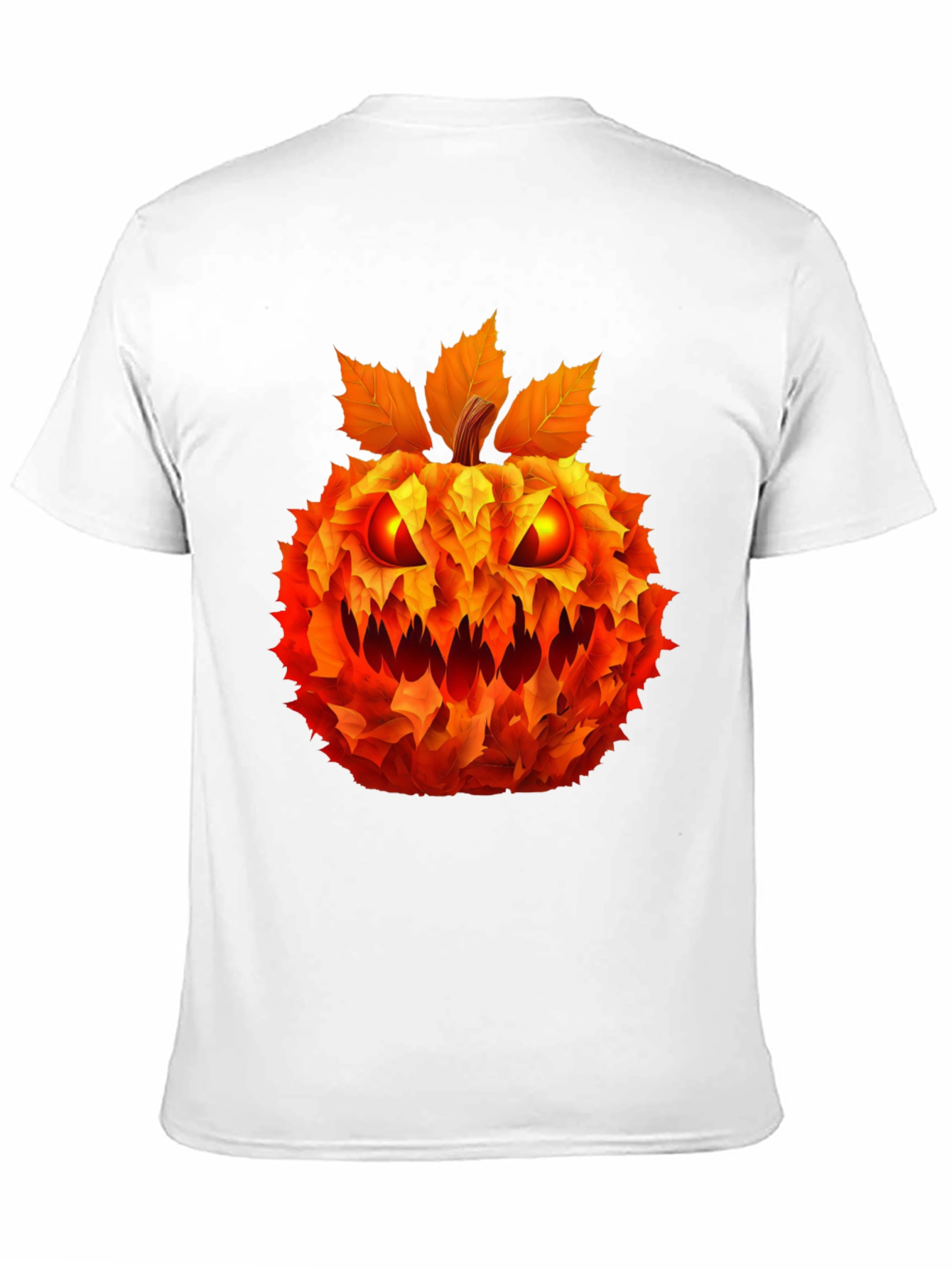 Spooky Leaf Pumpkin Graphic Tee - Halloween Style