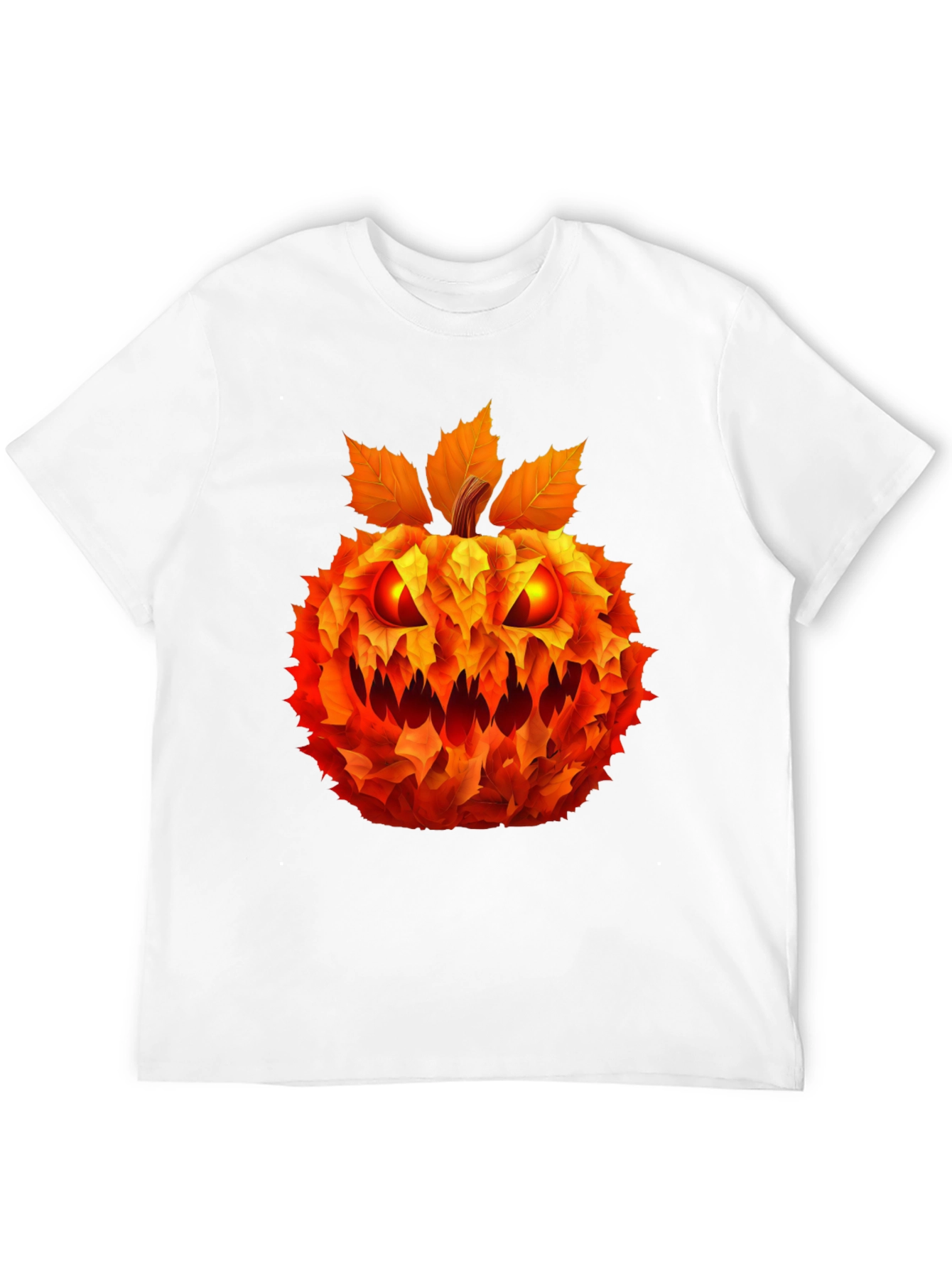Spooky Leaf Pumpkin Graphic Tee - Halloween Style