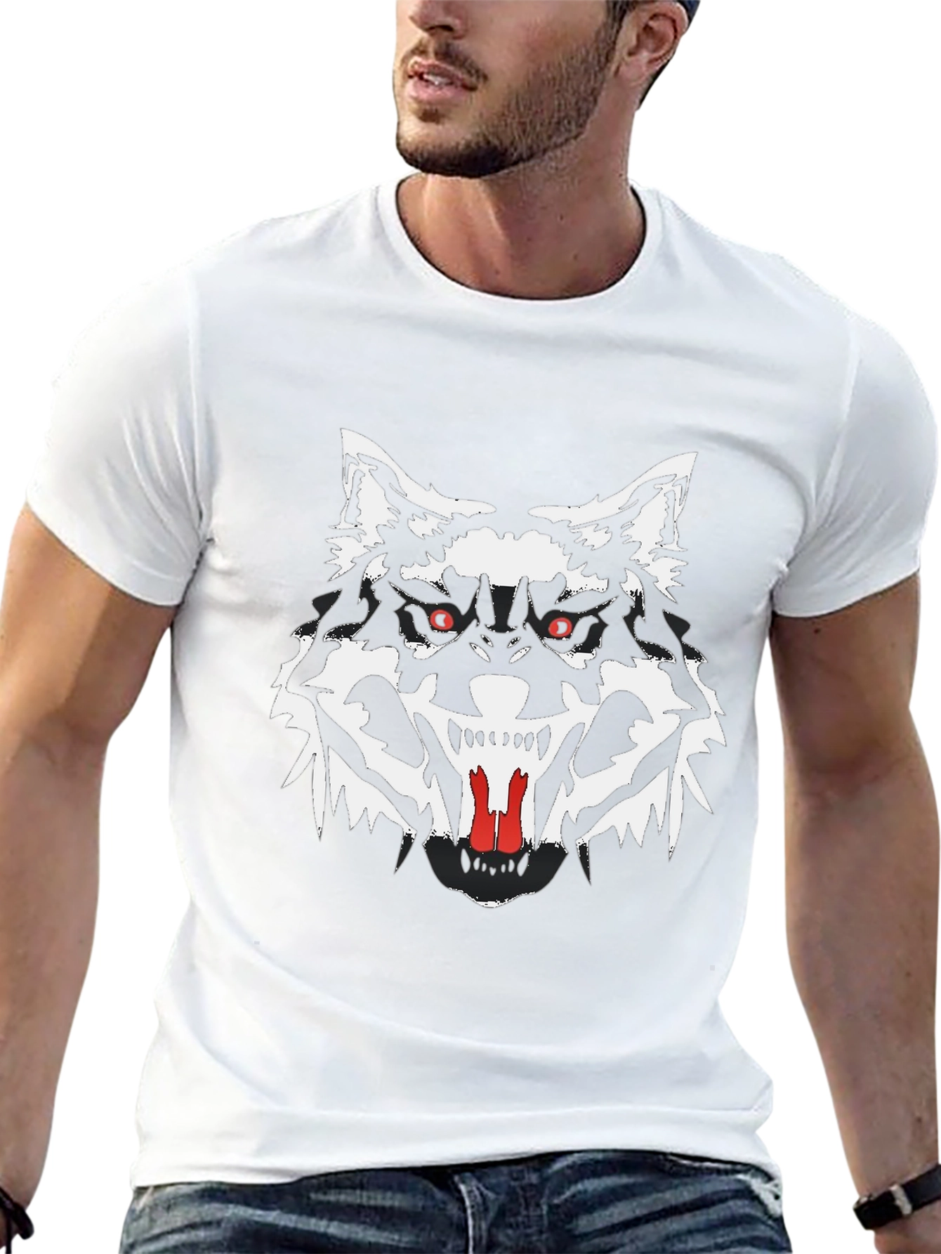 Black Wolf Graphic Tee - Mens Short Sleeve