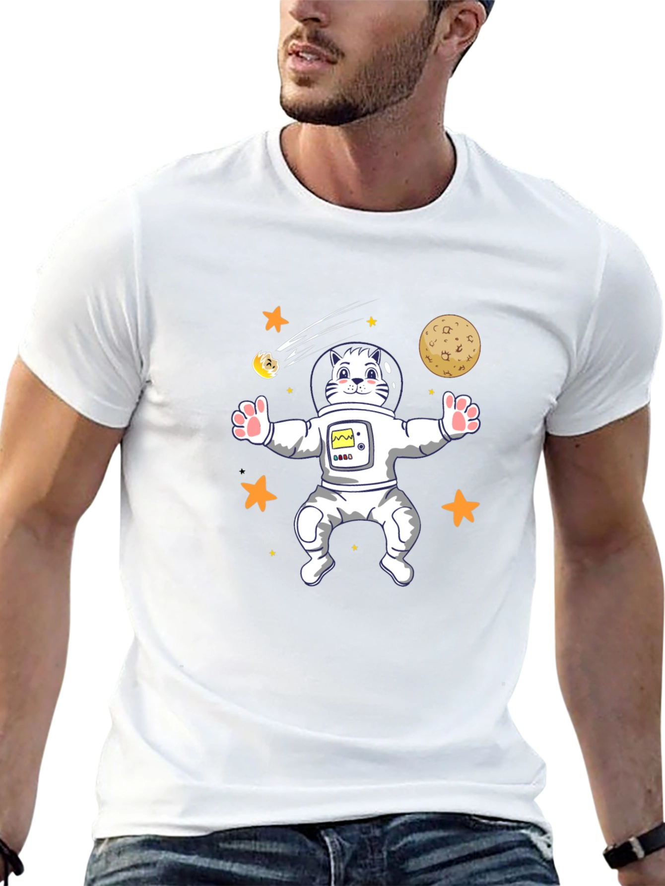 Cat Astronaut T-Shirt - Space Kitten Tee