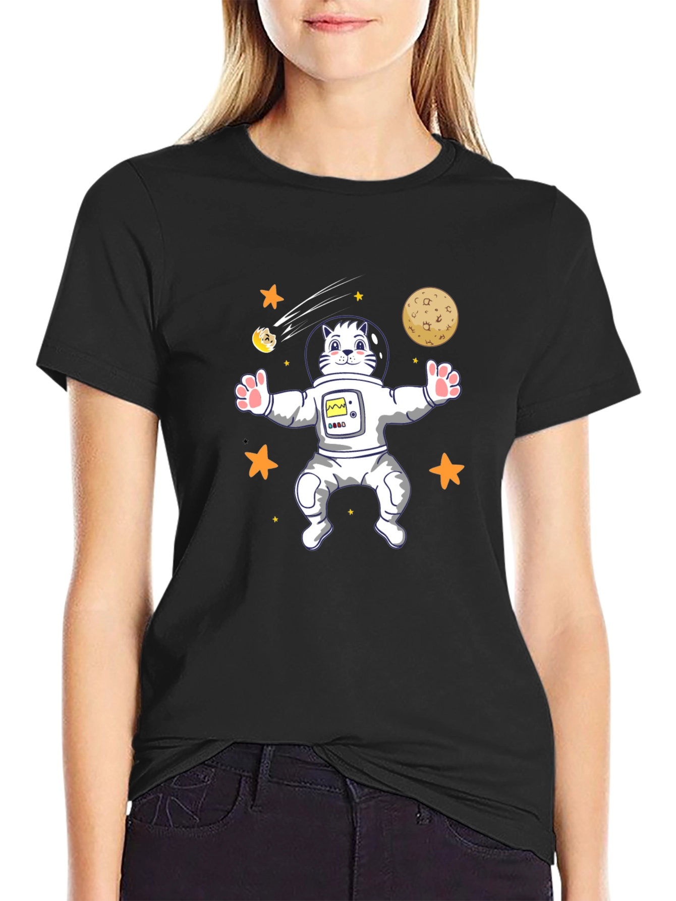 Cat Astronaut T-Shirt - Space Kitten Tee