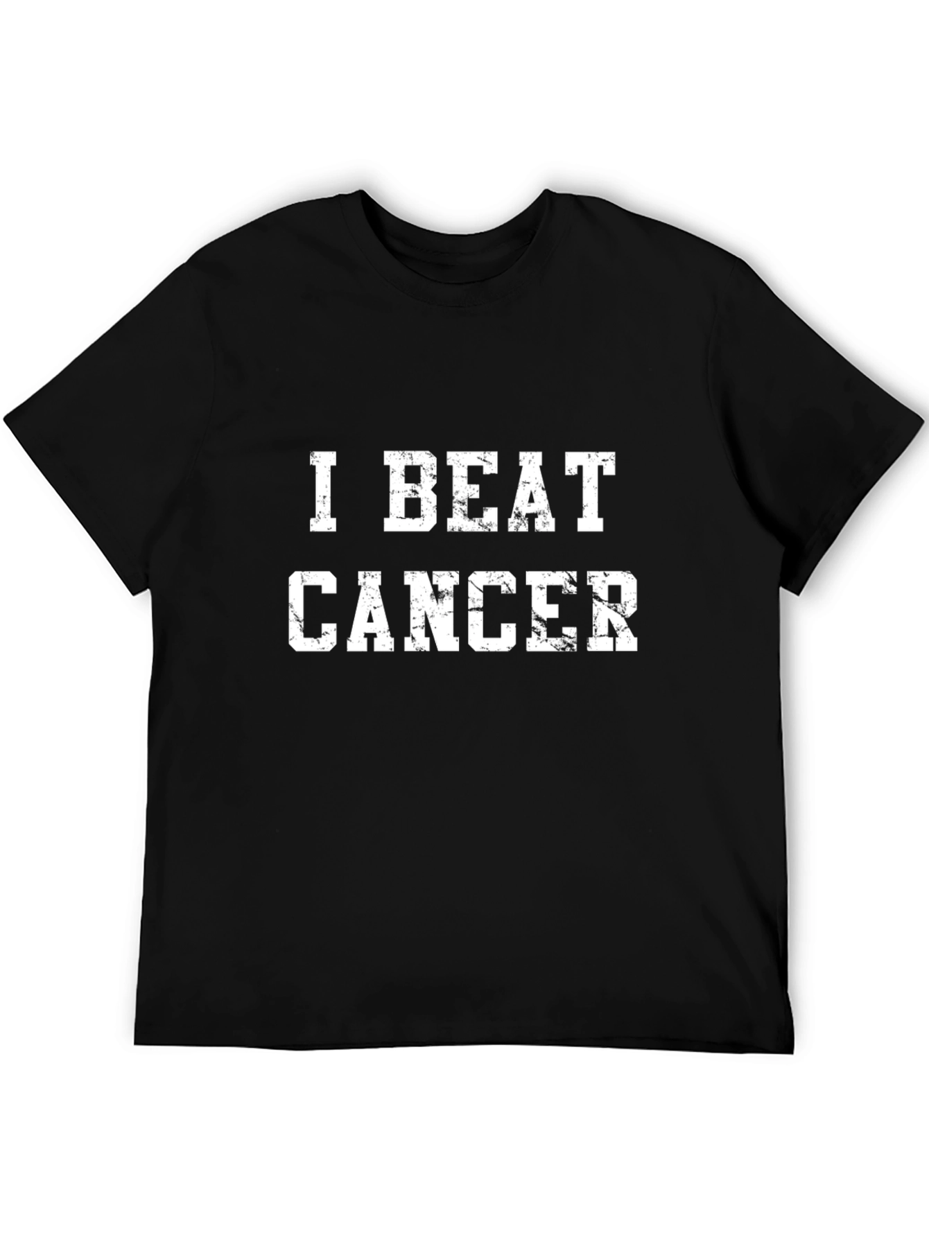 I Beat Cancer T-Shirt - Black Graphic Tee