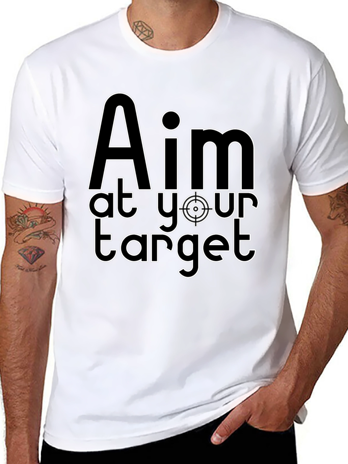 Aim at Your Target Graphic T-Shirt - Black