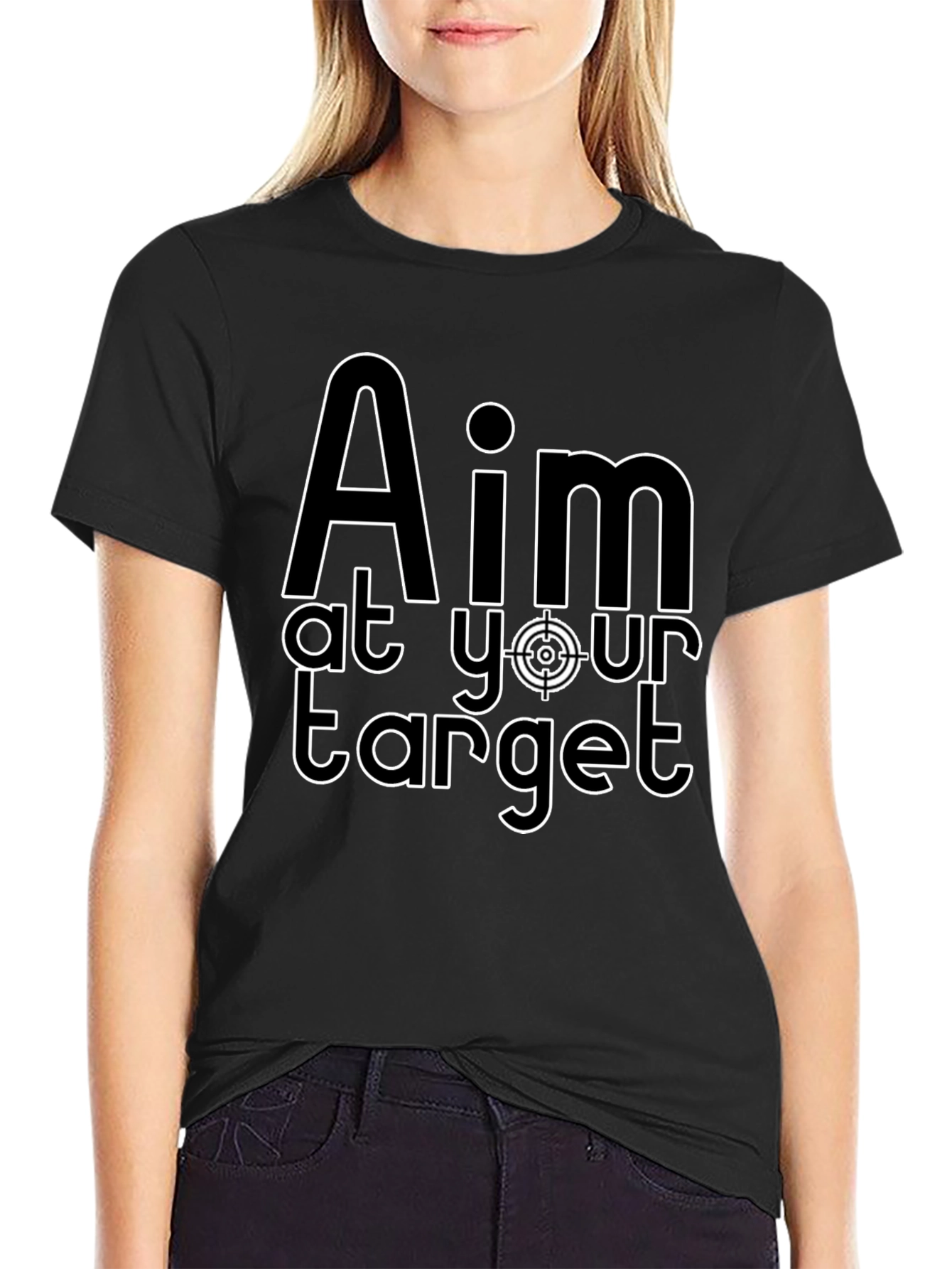 Aim at Your Target Graphic T-Shirt - Black