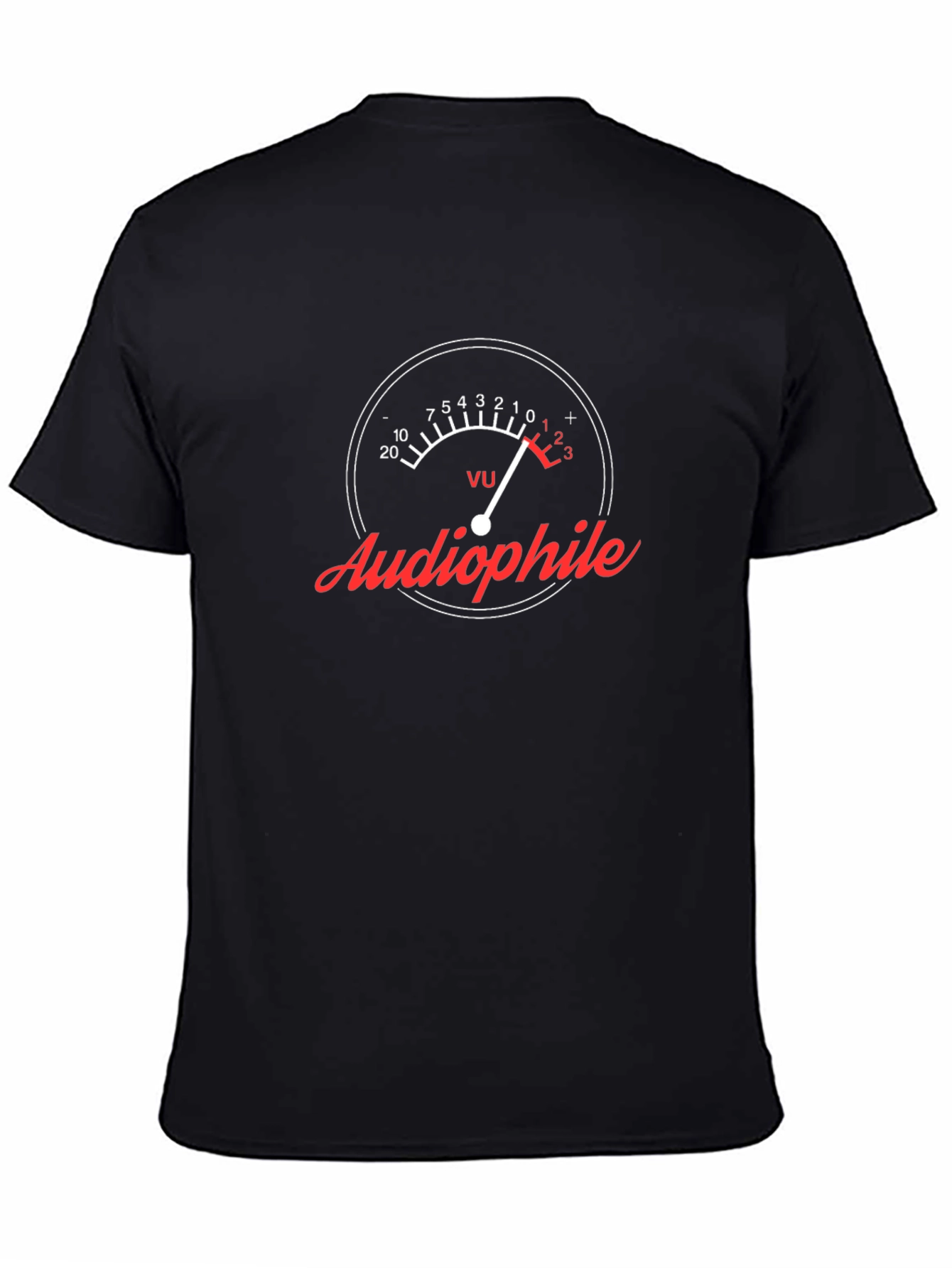 Audiophile VU Meter Graphic Tee - Black Cotton T-Shirt