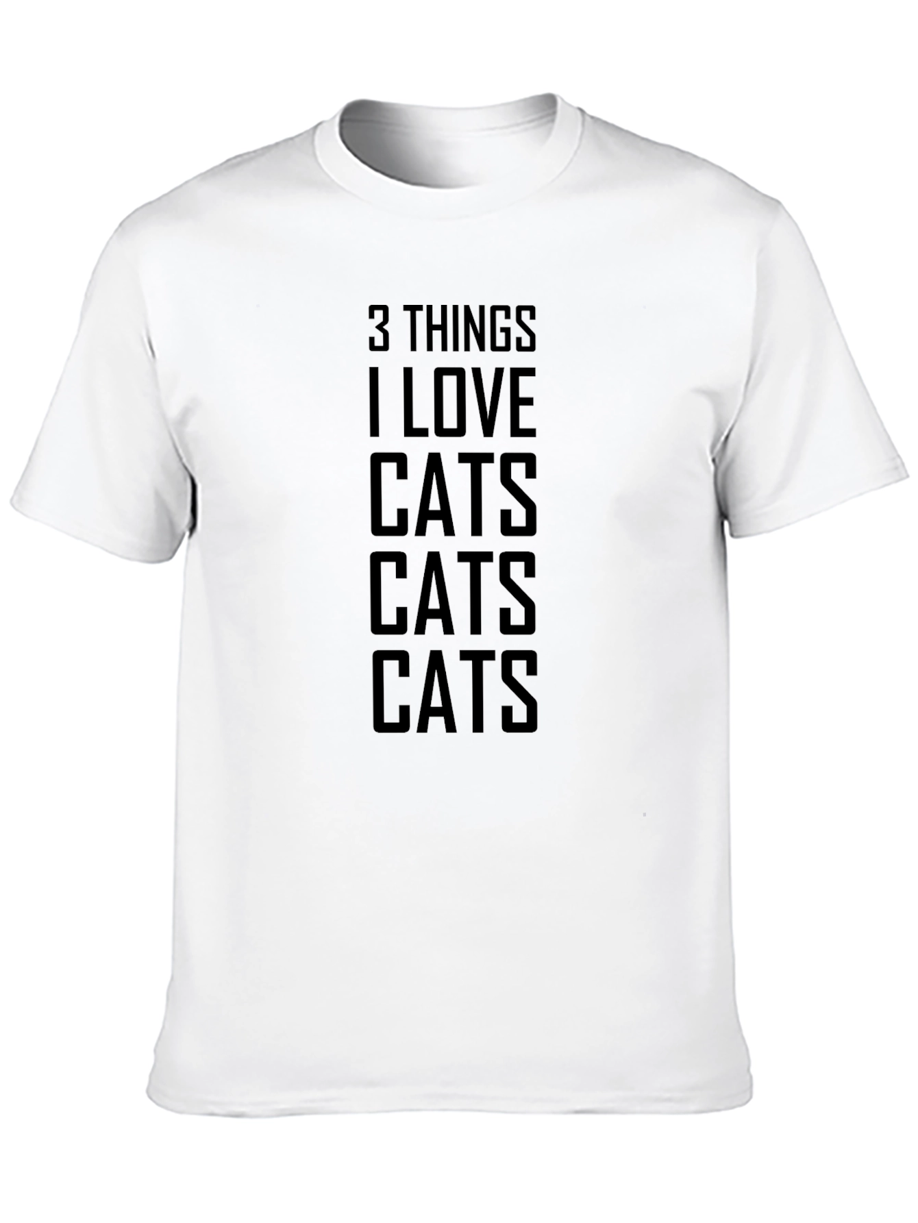 3 Things I Love Cats Graphic Tee - Black