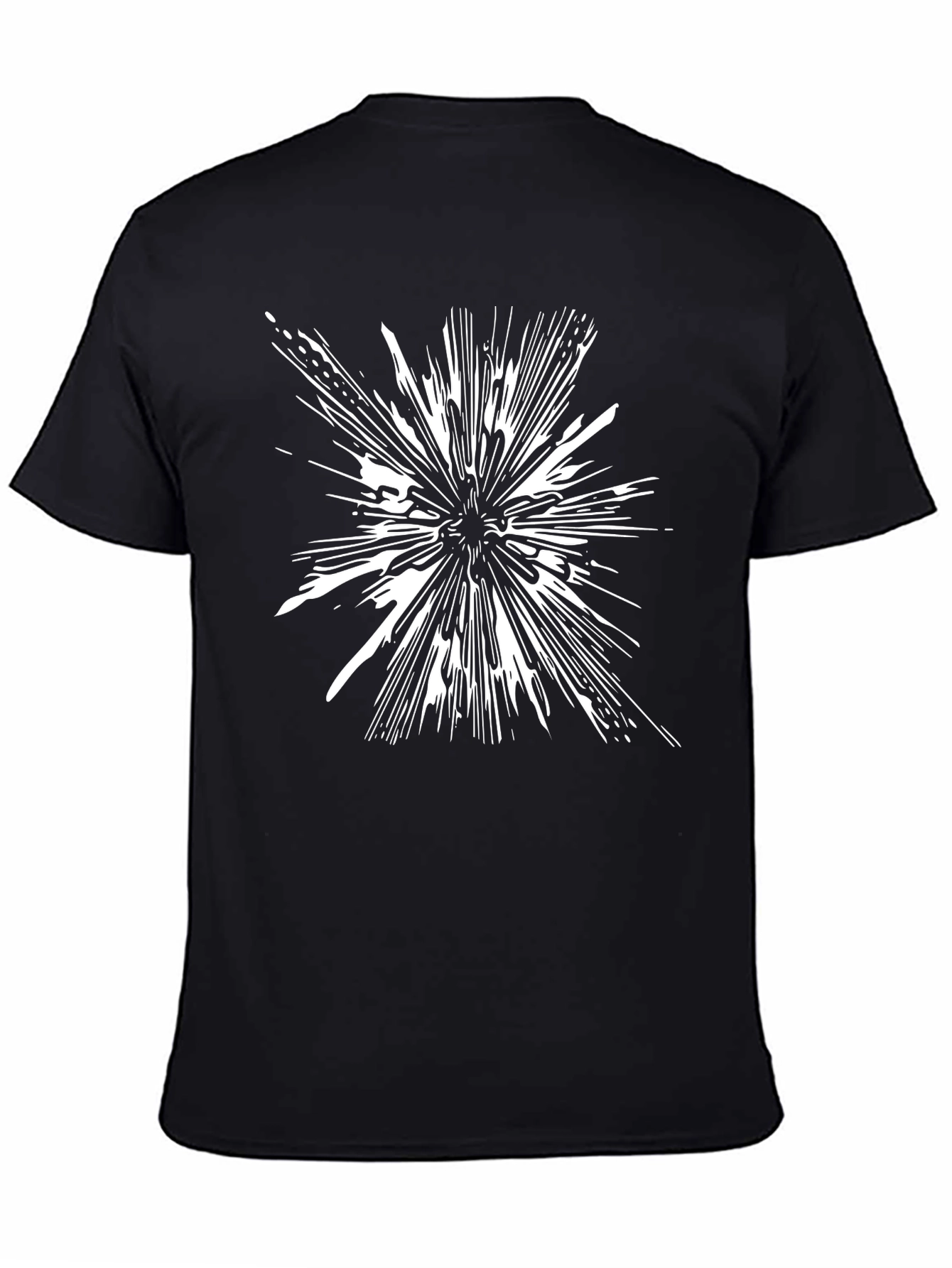Abstract Burst Graphic Tee - Black Cotton