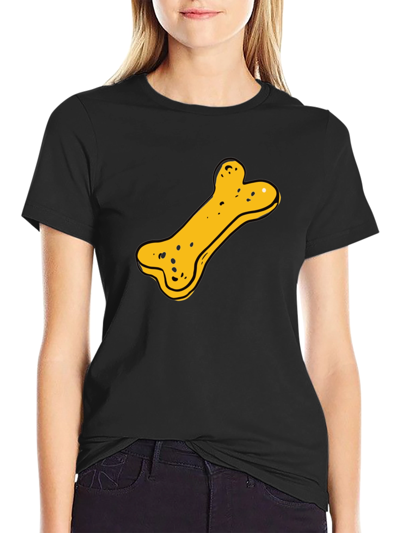 Dog Bone Graphic T-Shirt - Black