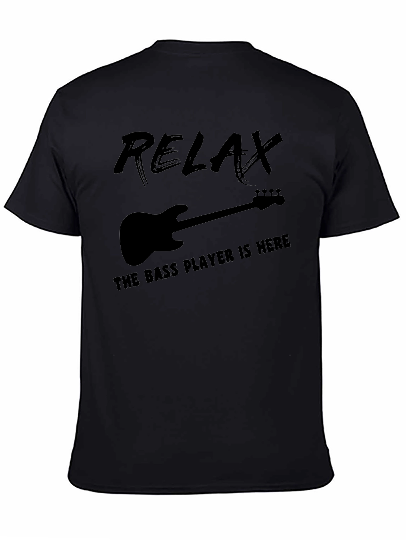 Relax Bass Player T-Shirt - Black Graphic Tee