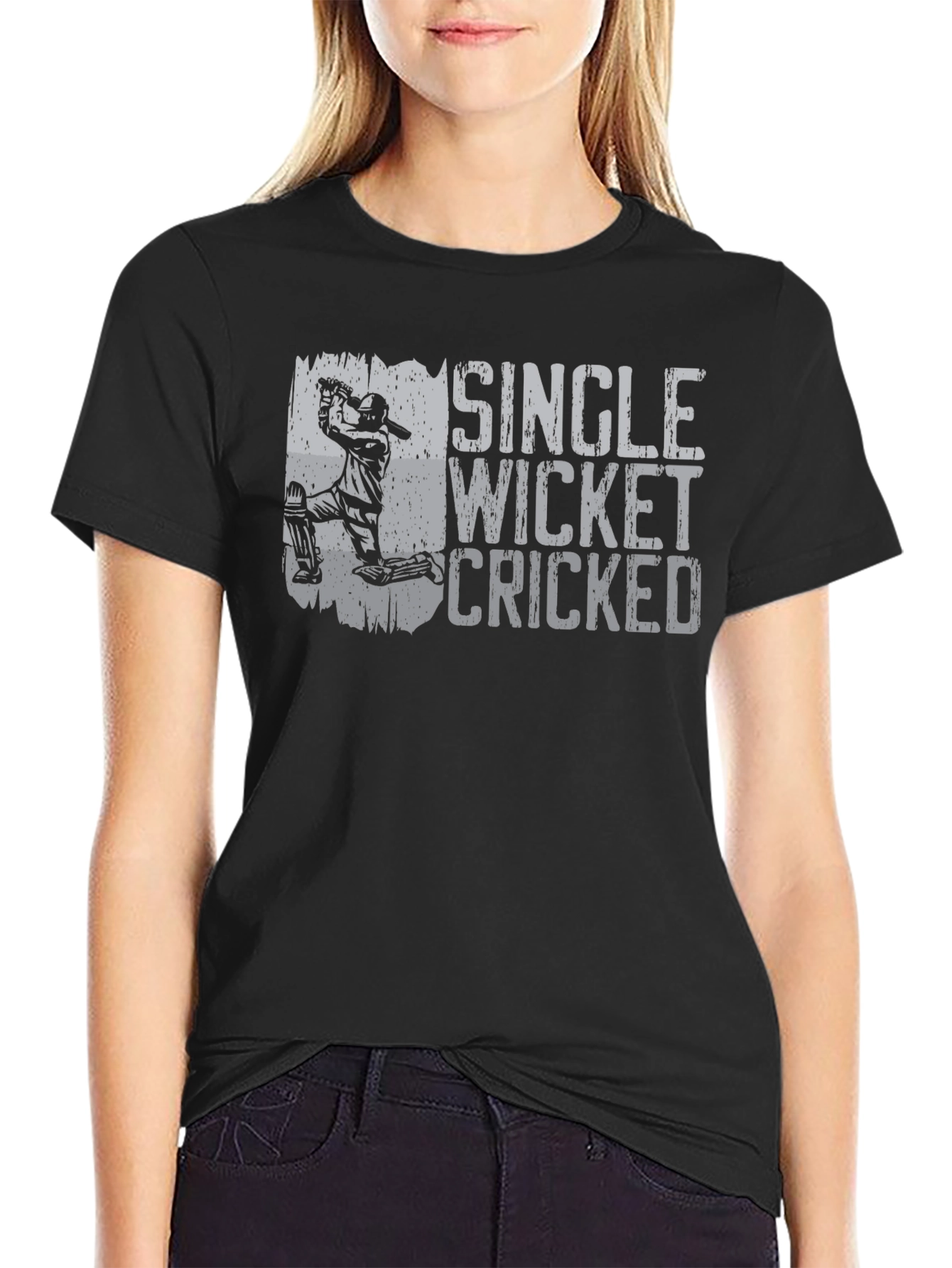 Single Wicket Cricket T-Shirt - Sporty Graphic Tee
