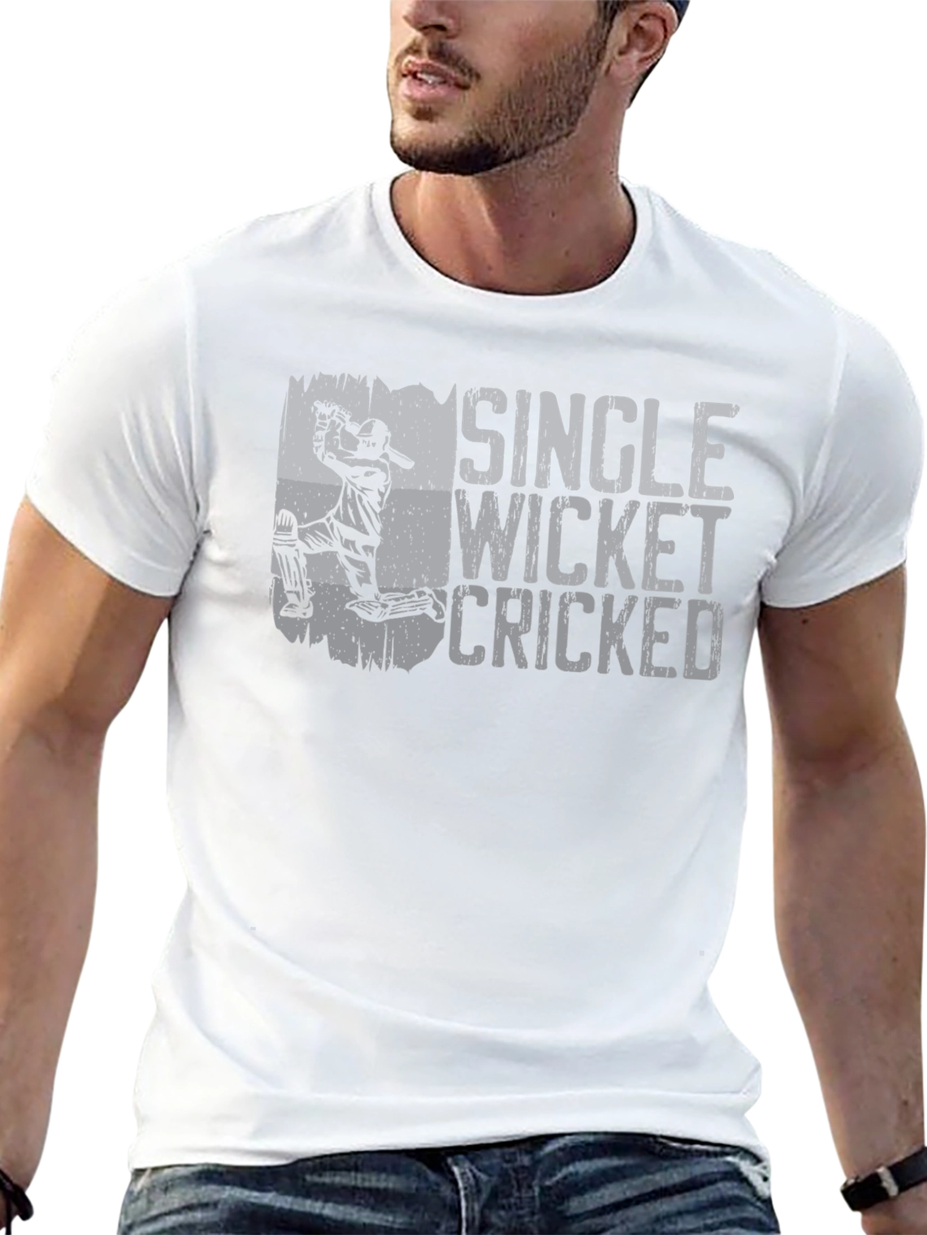 Single Wicket Cricket T-Shirt - Sporty Graphic Tee