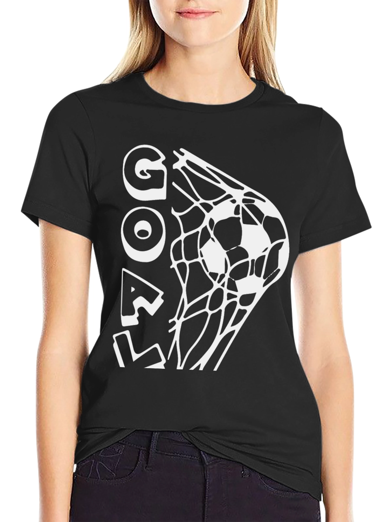 Goal Soccer T-Shirt - Black Graphic Tee
