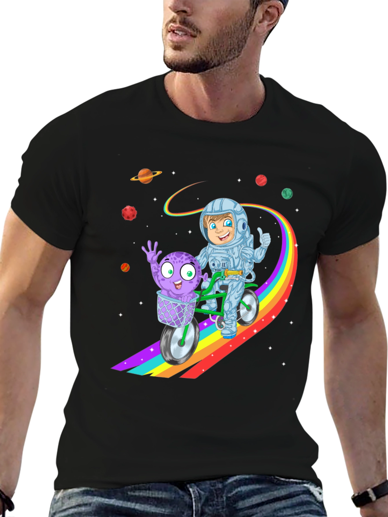 Astronaut & Alien Ride Kids T-Shirt