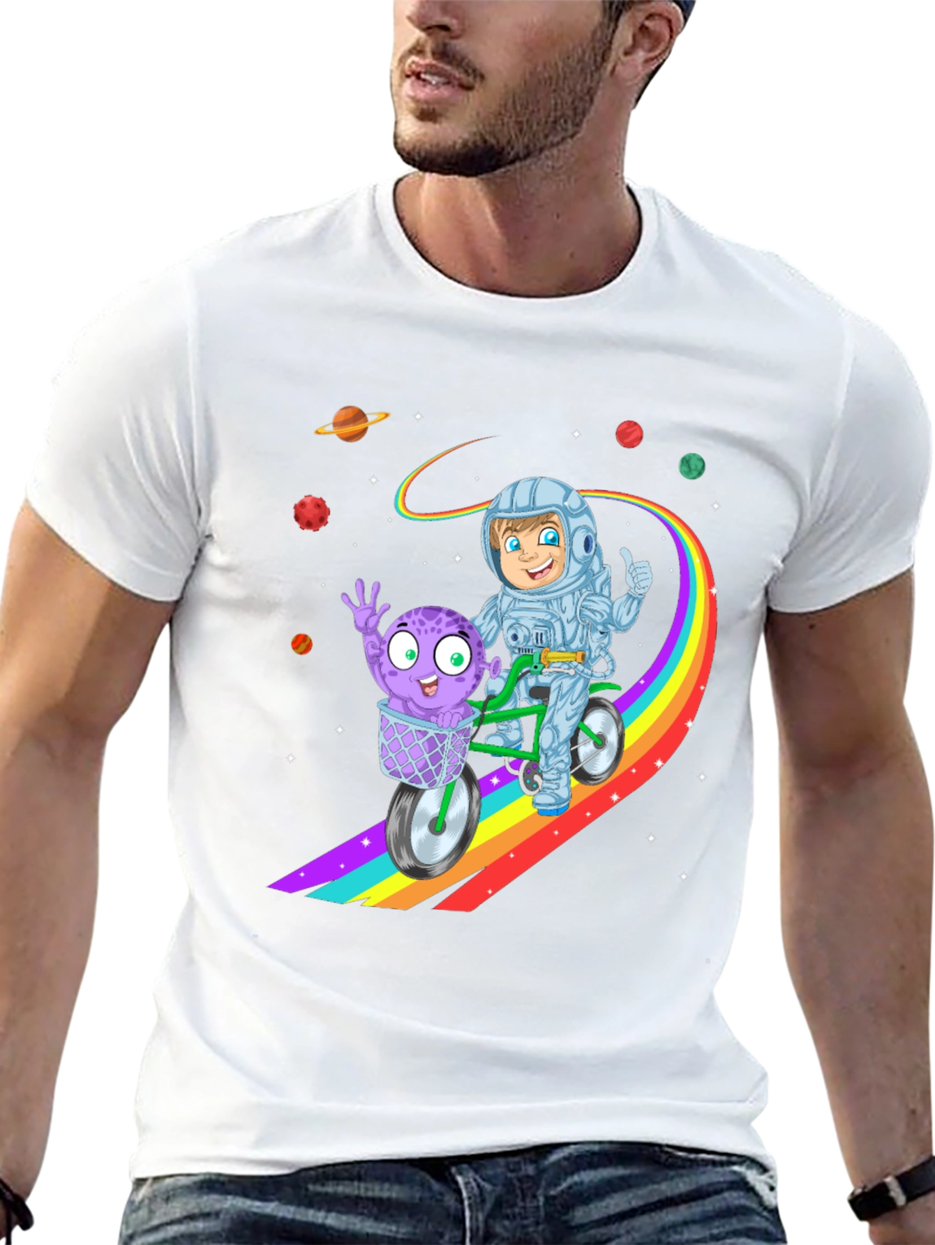 Astronaut & Alien Ride Kids T-Shirt
