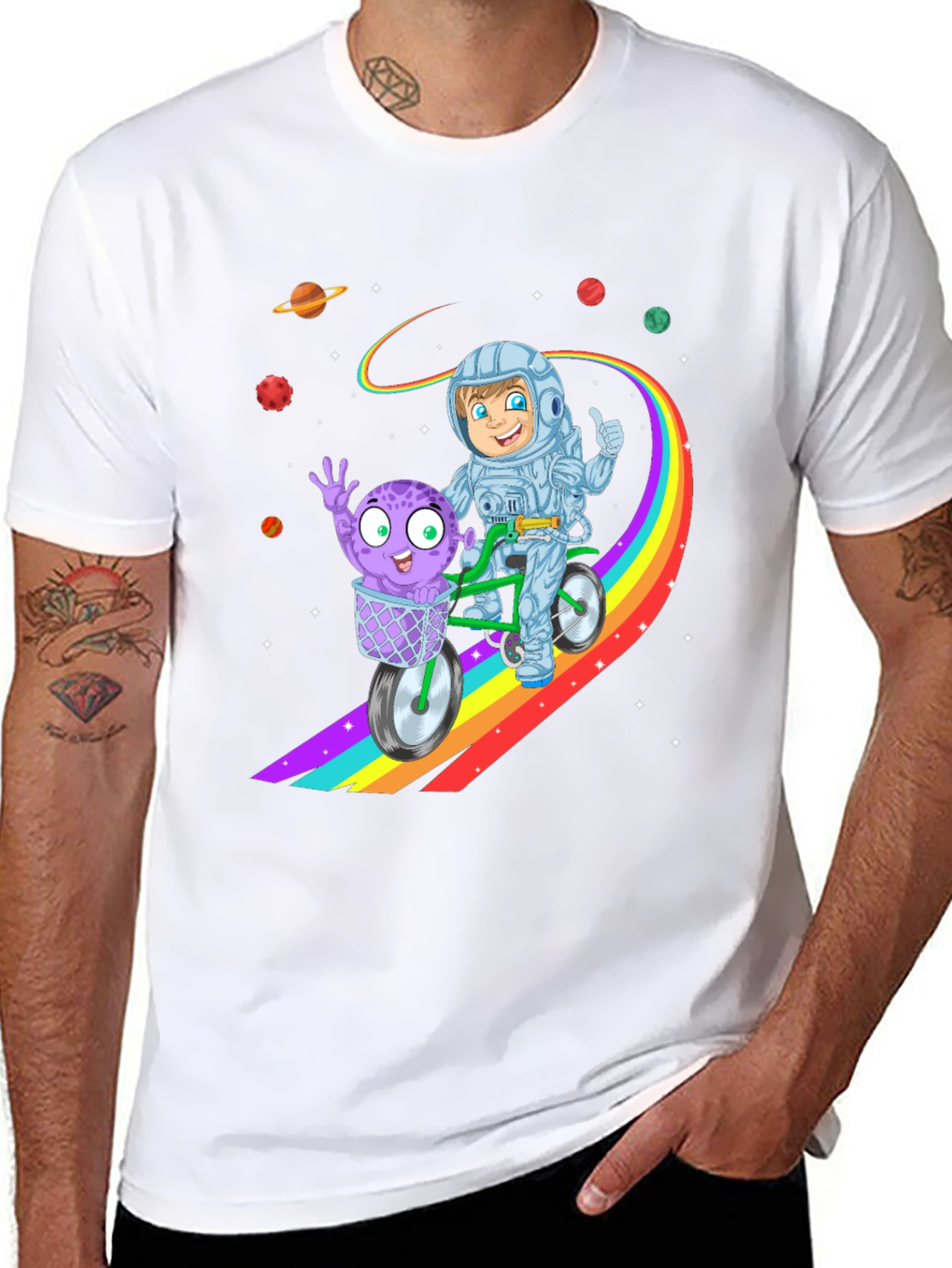 Astronaut & Alien Ride Kids T-Shirt