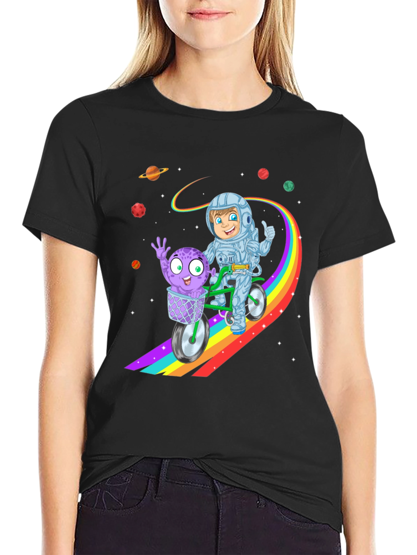 Astronaut & Alien Ride Kids T-Shirt