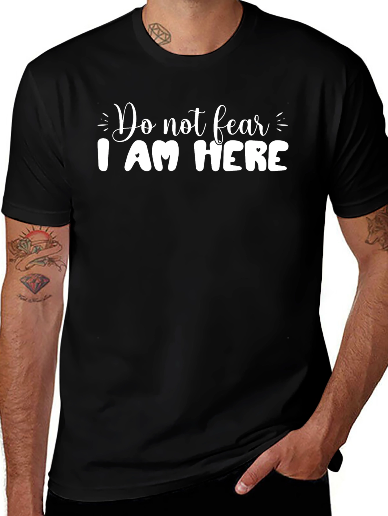Do Not Fear I Am Here Black Tee