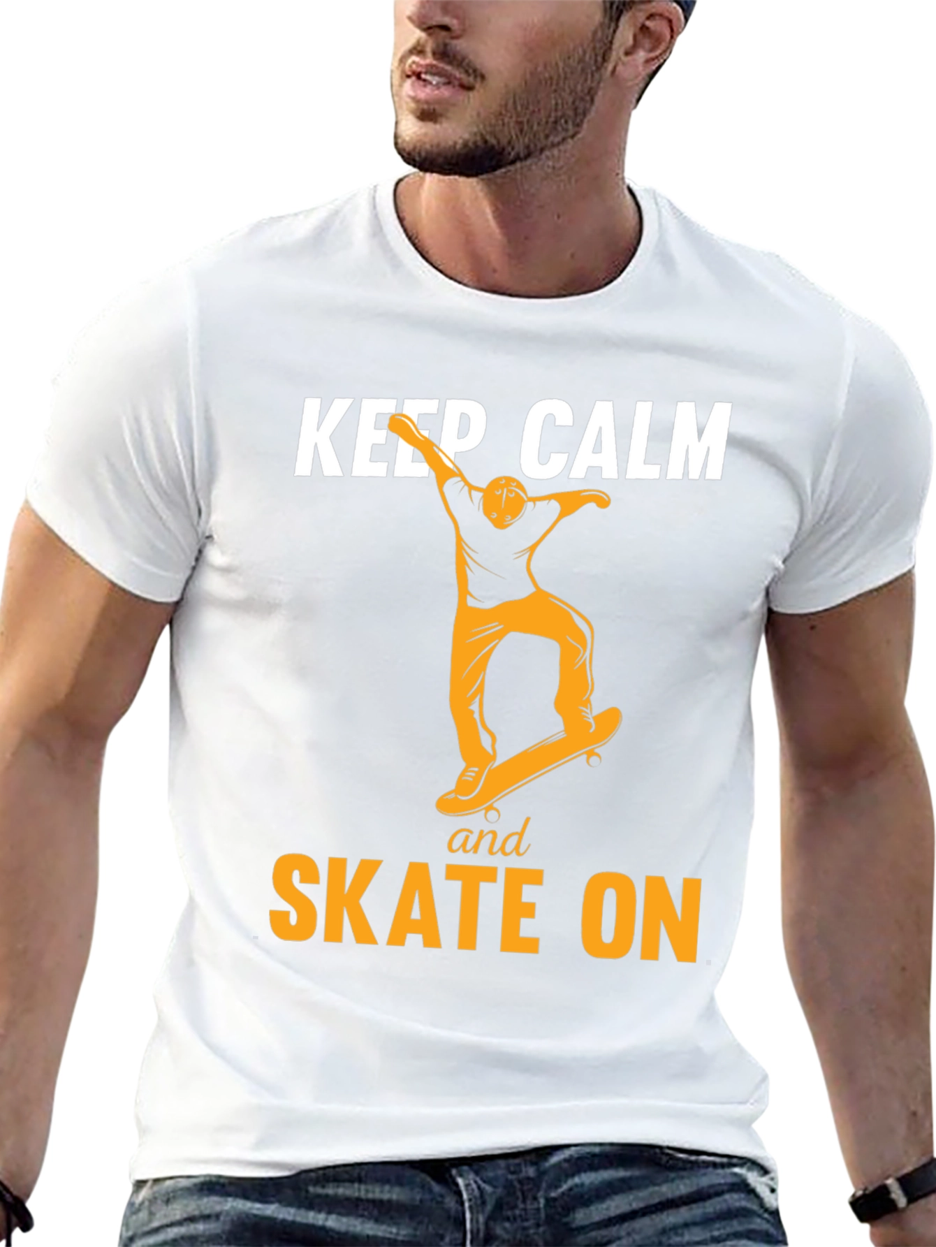 Keep Calm and Skate On Black T-Shirt