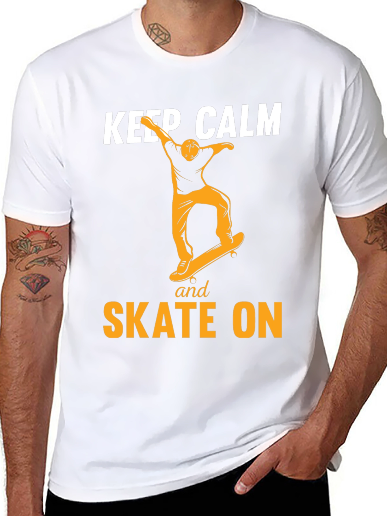 Keep Calm and Skate On Black T-Shirt