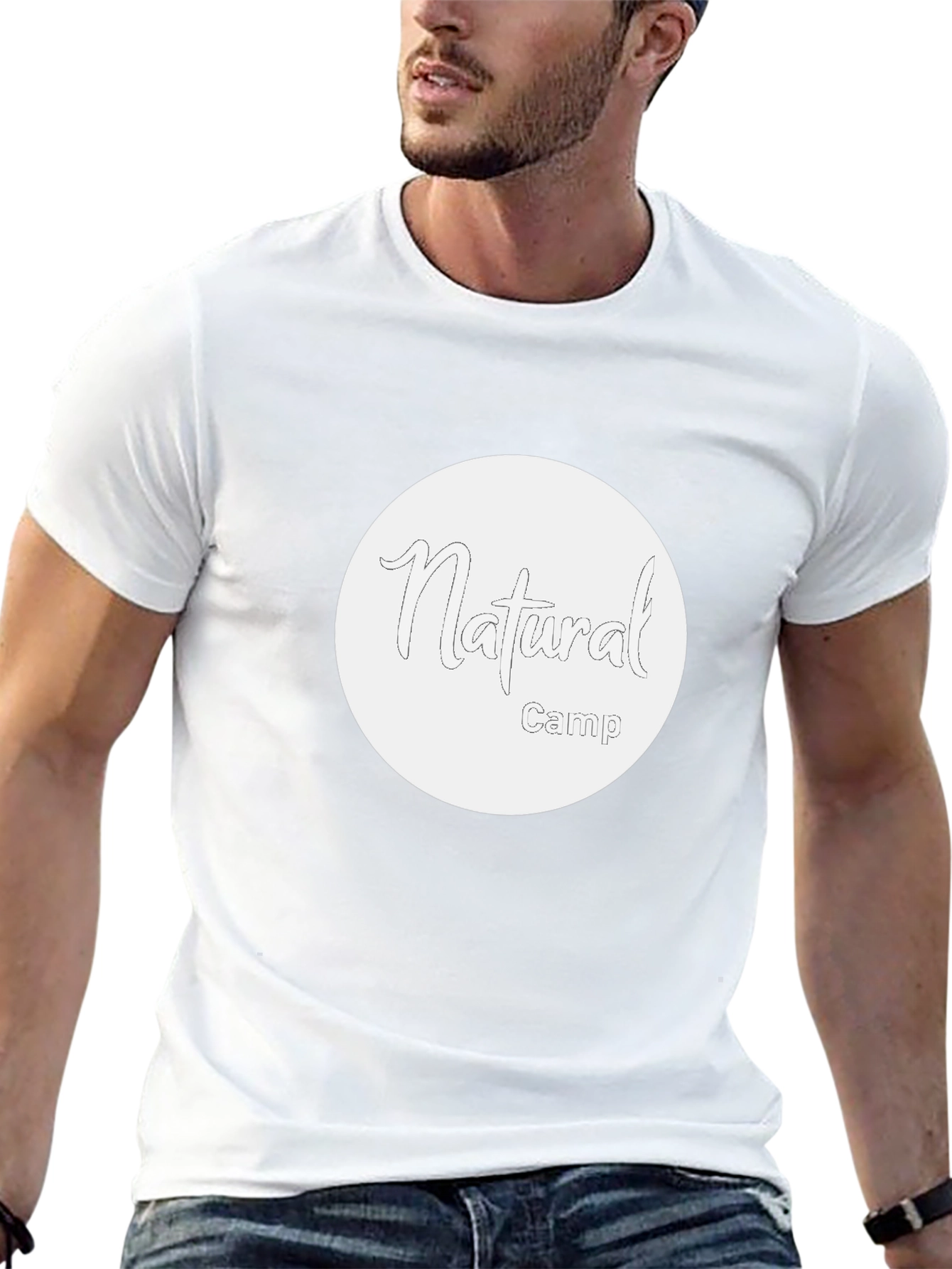 Natural Camp Graphic Tee - Black Cotton T-Shirt