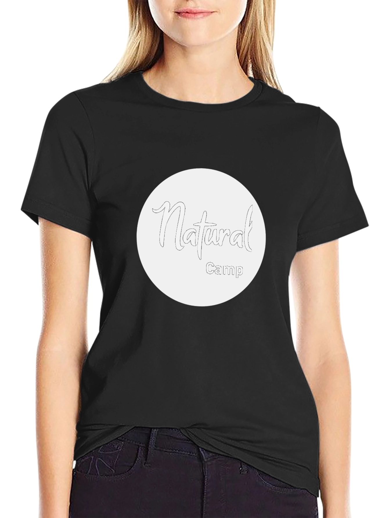 Natural Camp Graphic Tee - Black Cotton T-Shirt