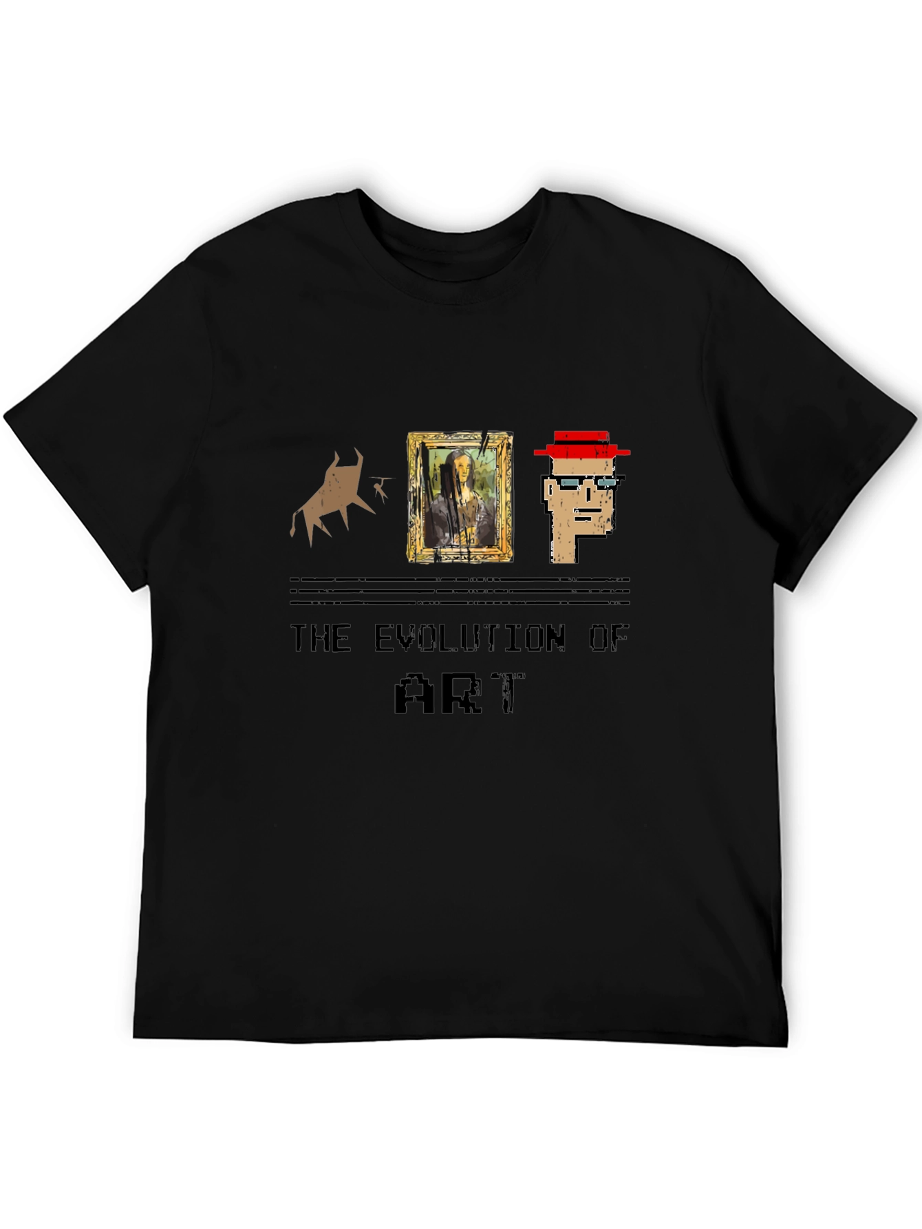 Evolution of Art Graphic Print Tee - Black