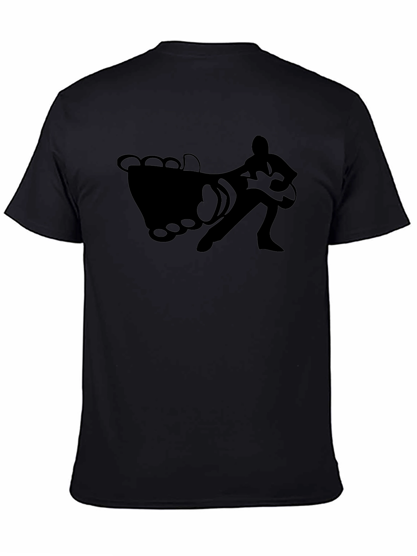 Black T-Shirt with Foot and Guitarist Graphic