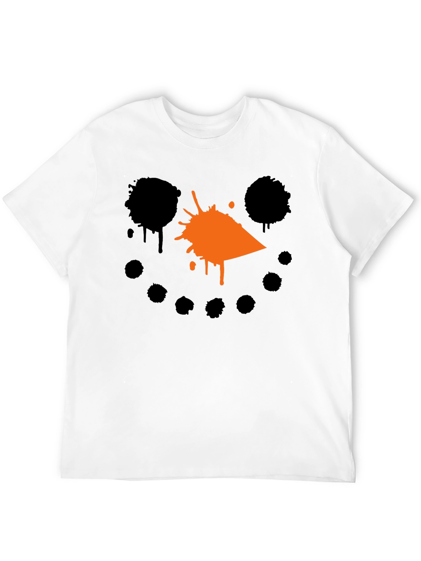 Snowman Splatter Graphic T-Shirt - Black