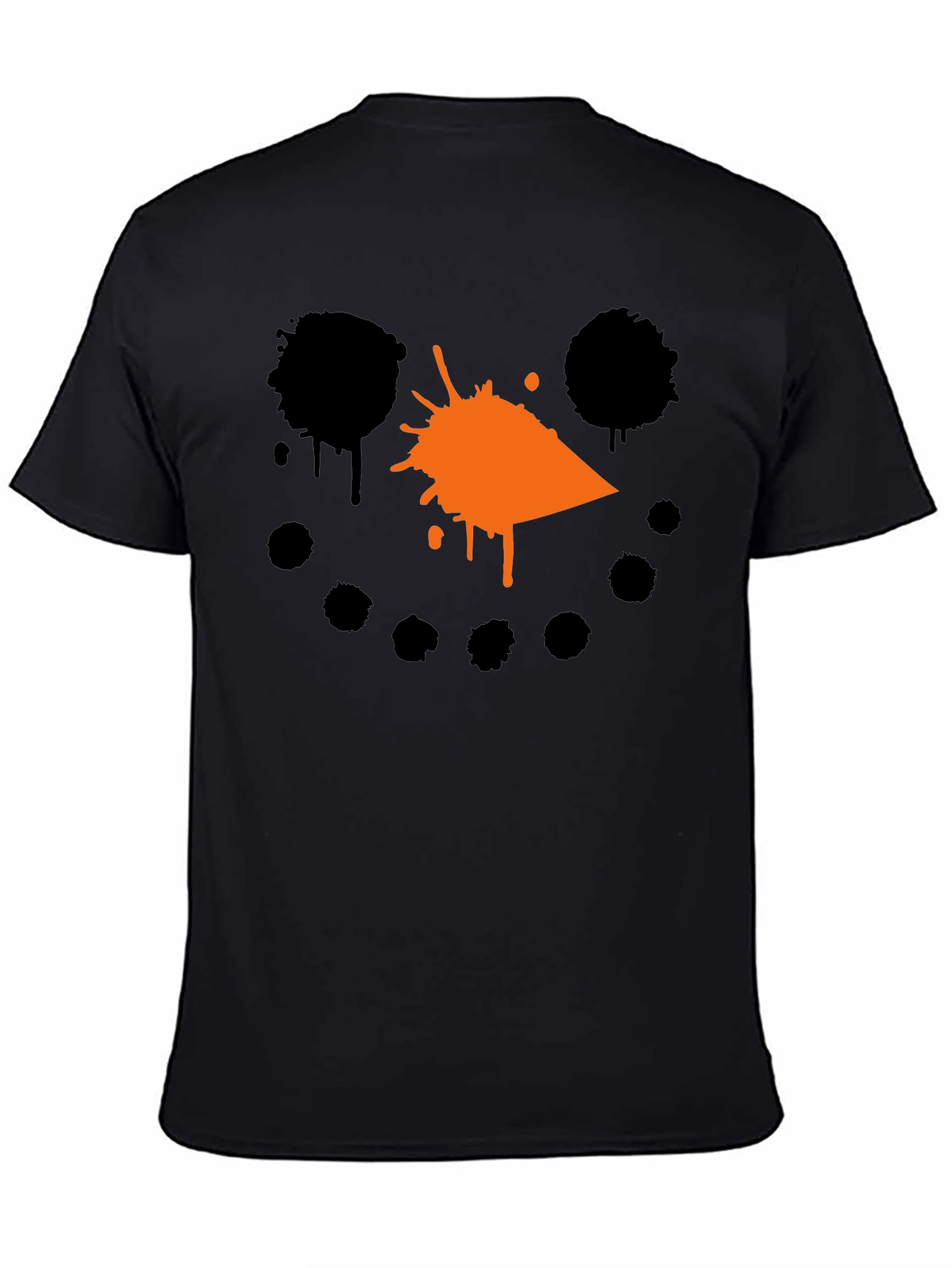 Snowman Splatter Graphic T-Shirt - Black