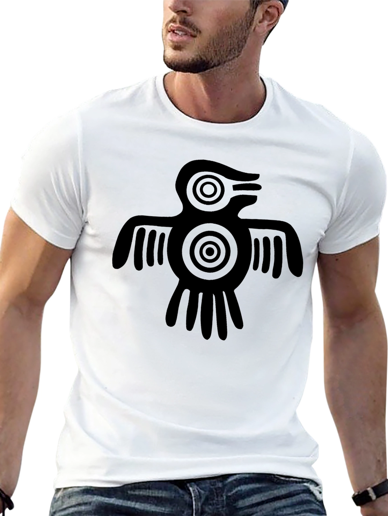 Aztec Bird Graphic Tee - Black T-Shirt