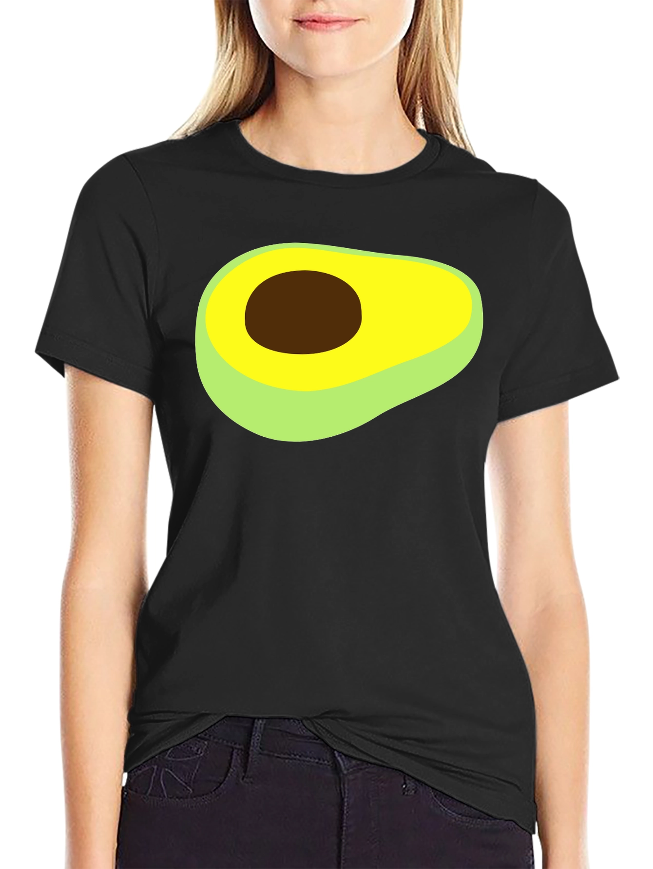Avocado Graphic Tee - Black Cotton Comfort