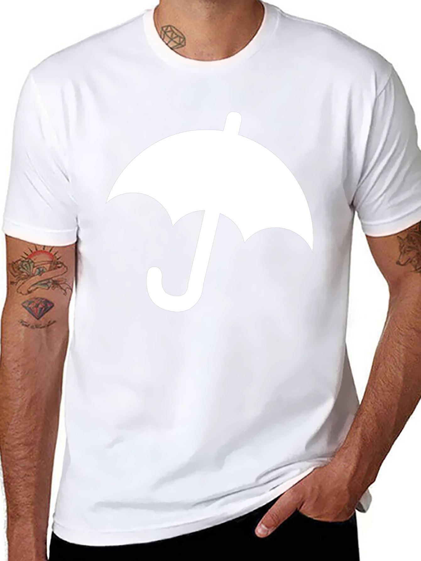 Umbrella Graphic Tee - Classic Black Cotton T-Shirt