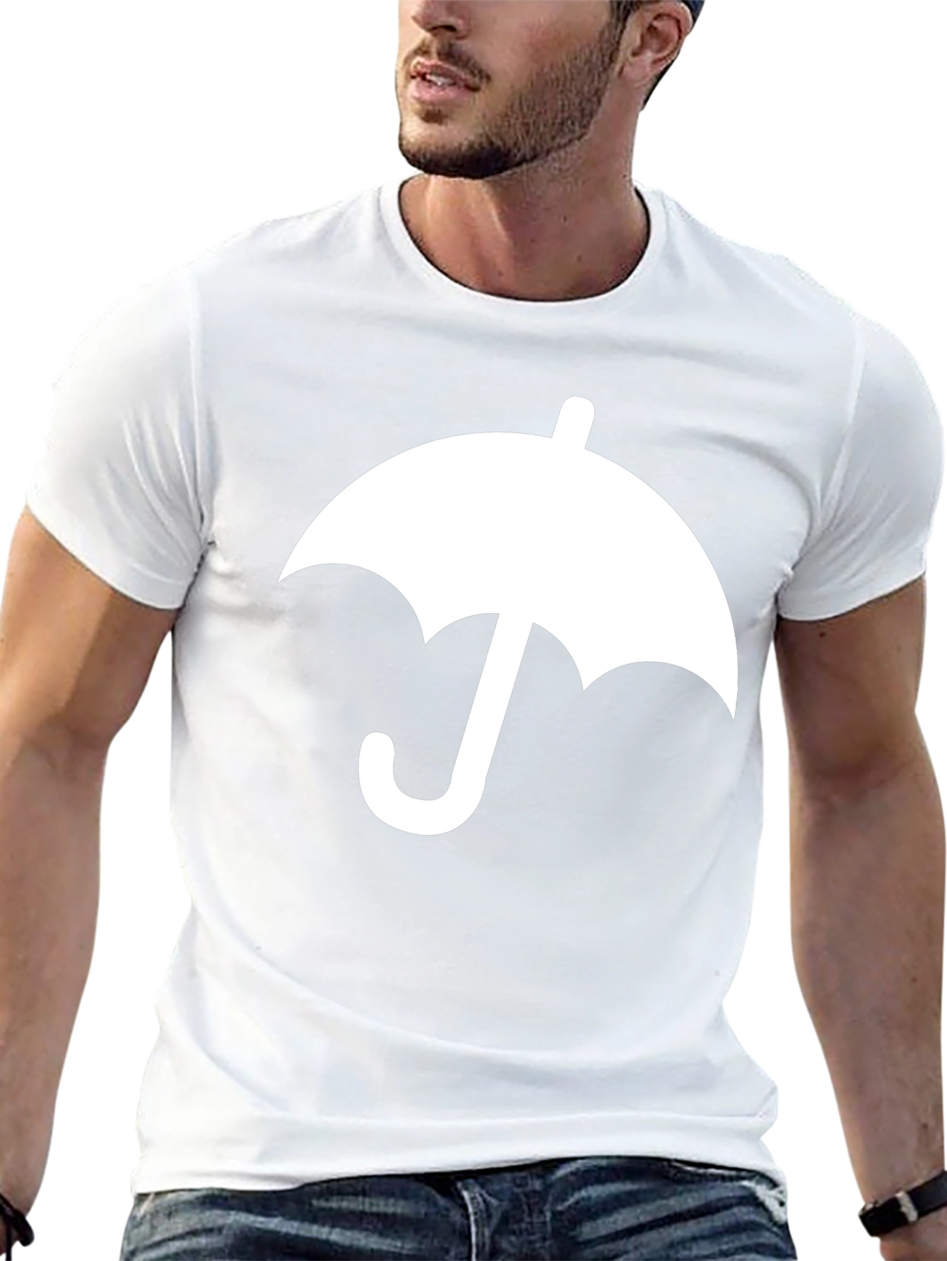 Umbrella Graphic Tee - Classic Black Cotton T-Shirt