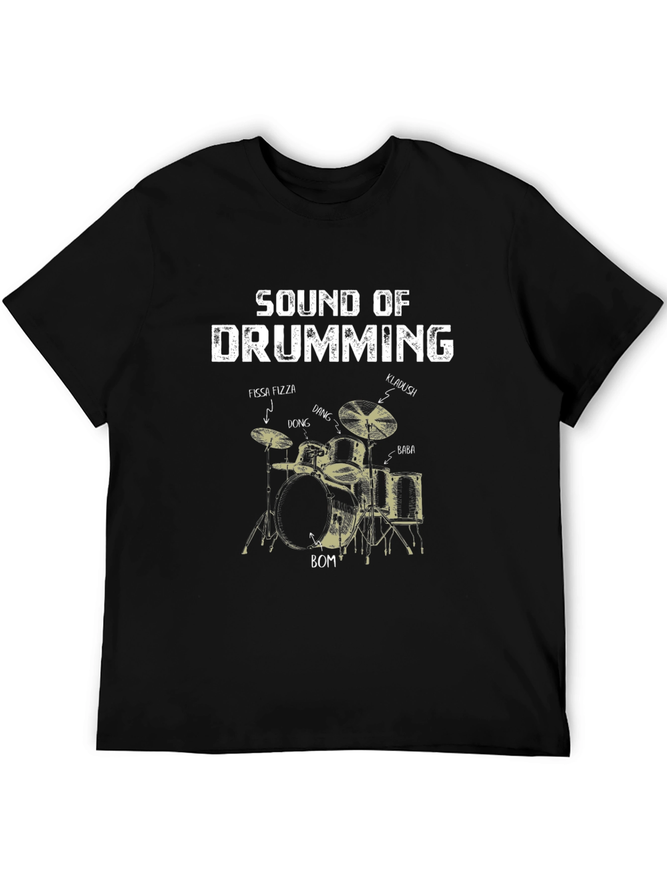 Sound of Drumming Black T-Shirt for Music Lovers