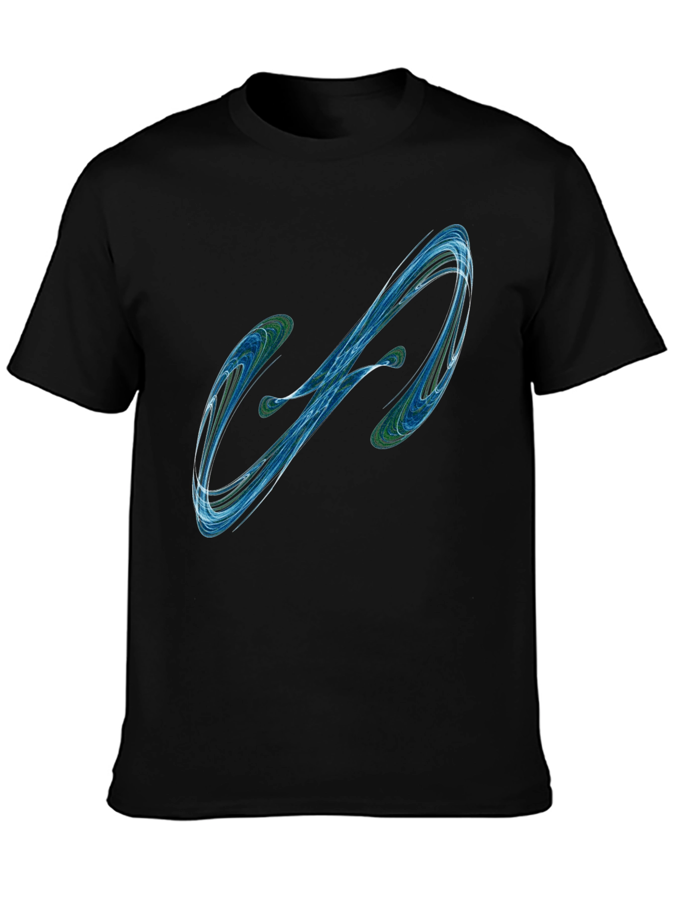 Abstract Swirl Graphic Mens Black T-Shirt