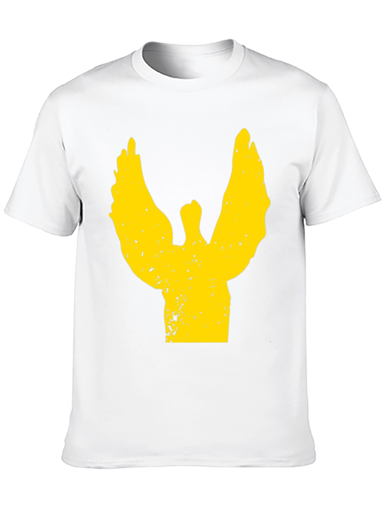 Distressed Wings Graphic Tee - Black Cotton T-Shirt