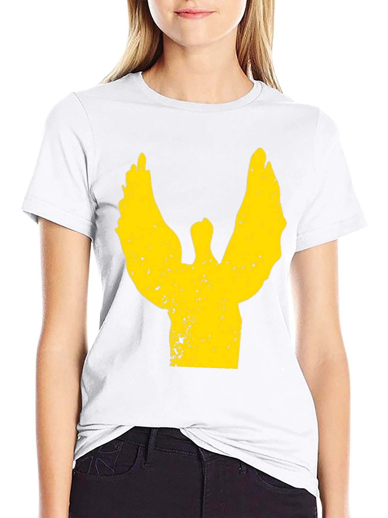 Distressed Wings Graphic Tee - Black Cotton T-Shirt