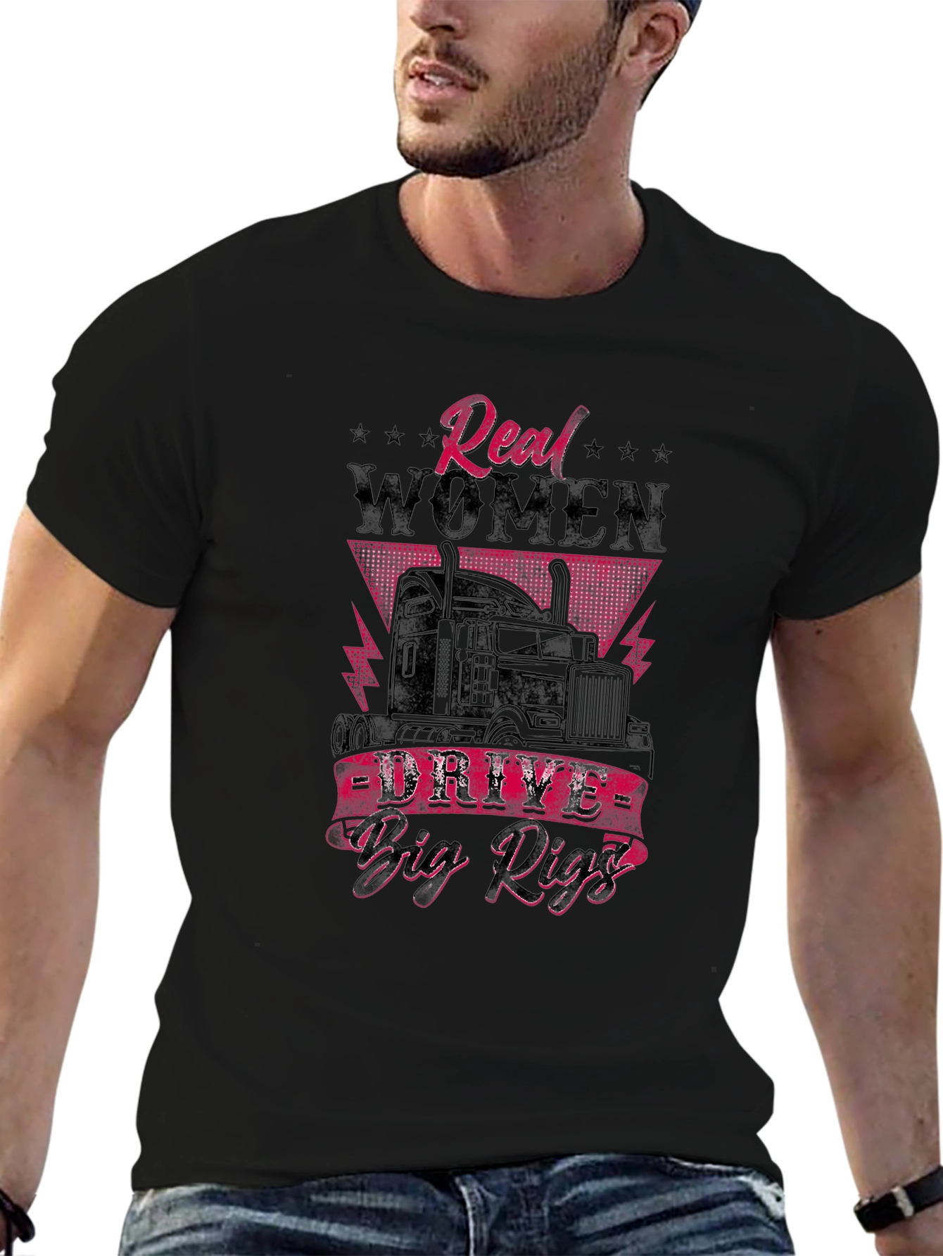 Real Women Drive Big Rigs Graphic Tee