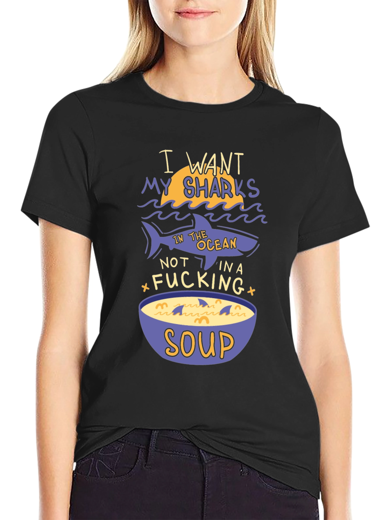 Shark Soup Funny Graphic Tee
