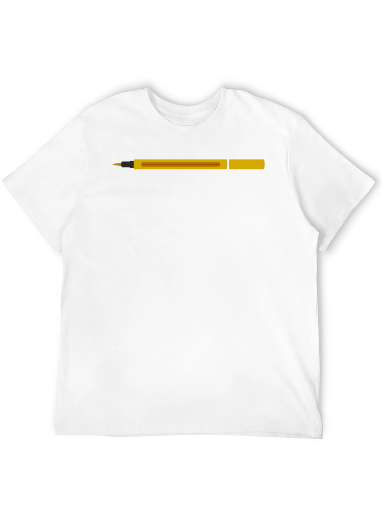 Novelty Pen Graphic Tee - Black Cotton T-Shirt