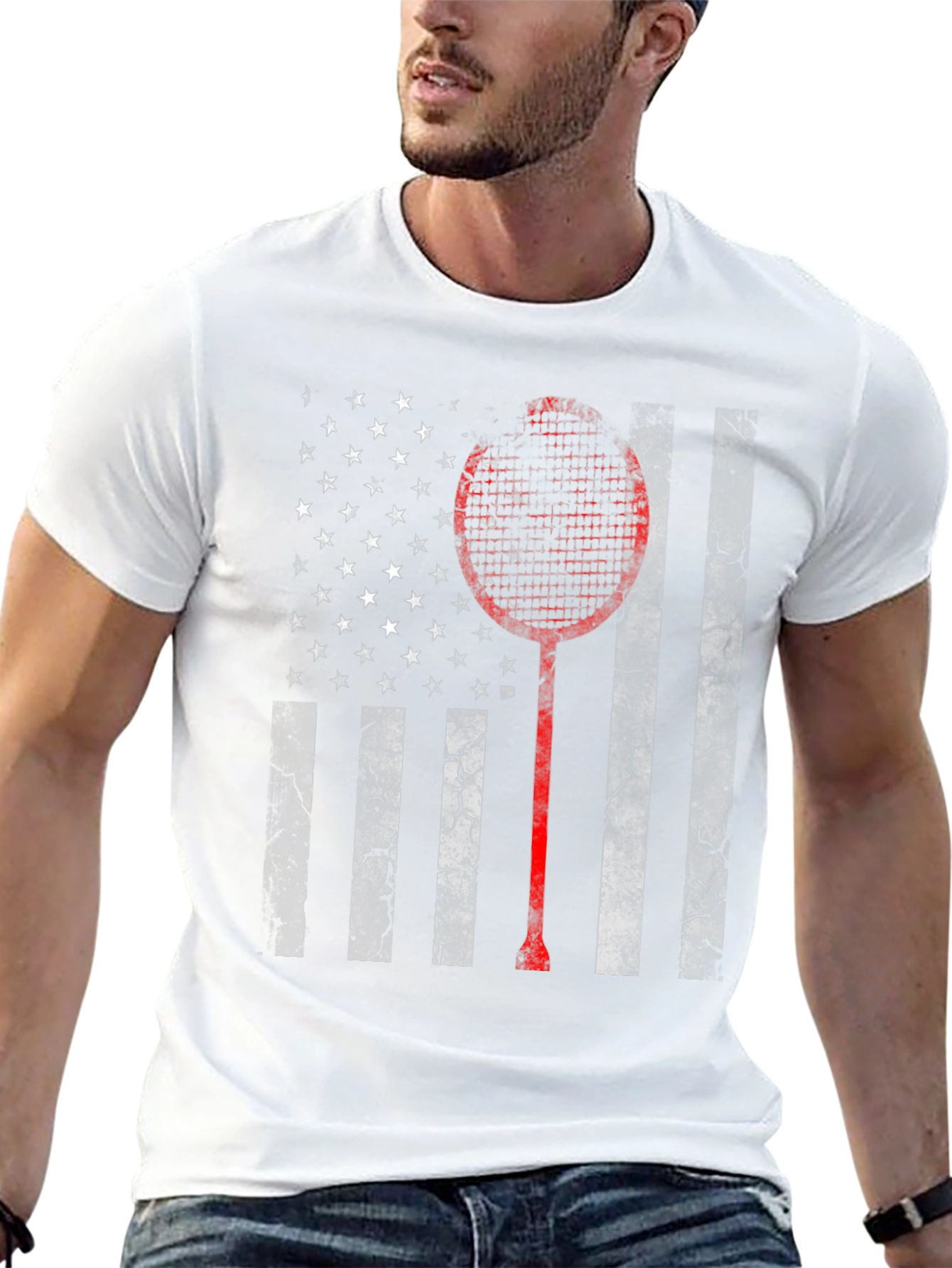 American Flag Badminton Graphic Tee