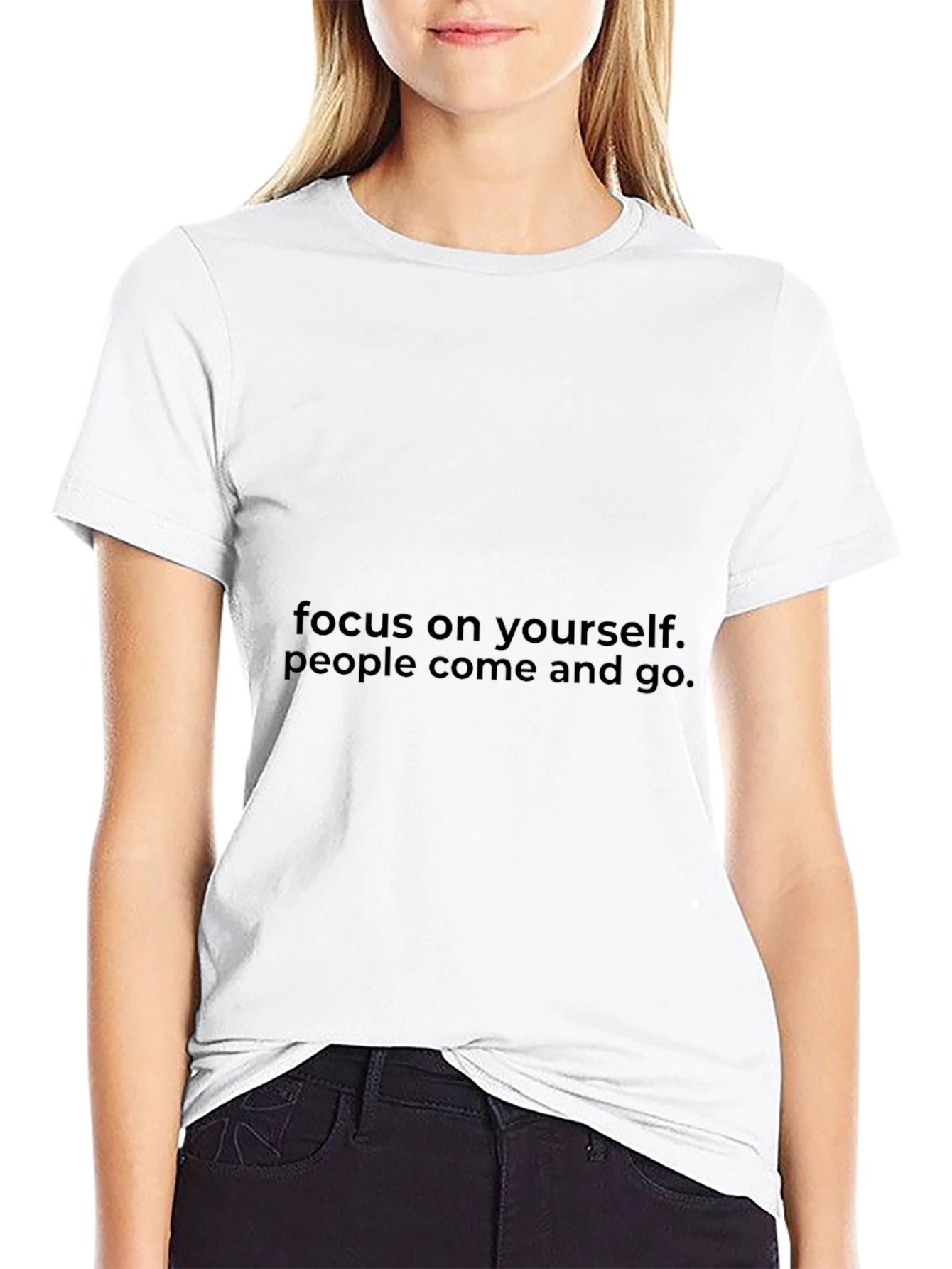 Motivational Black T-Shirt: Focus on Yourself