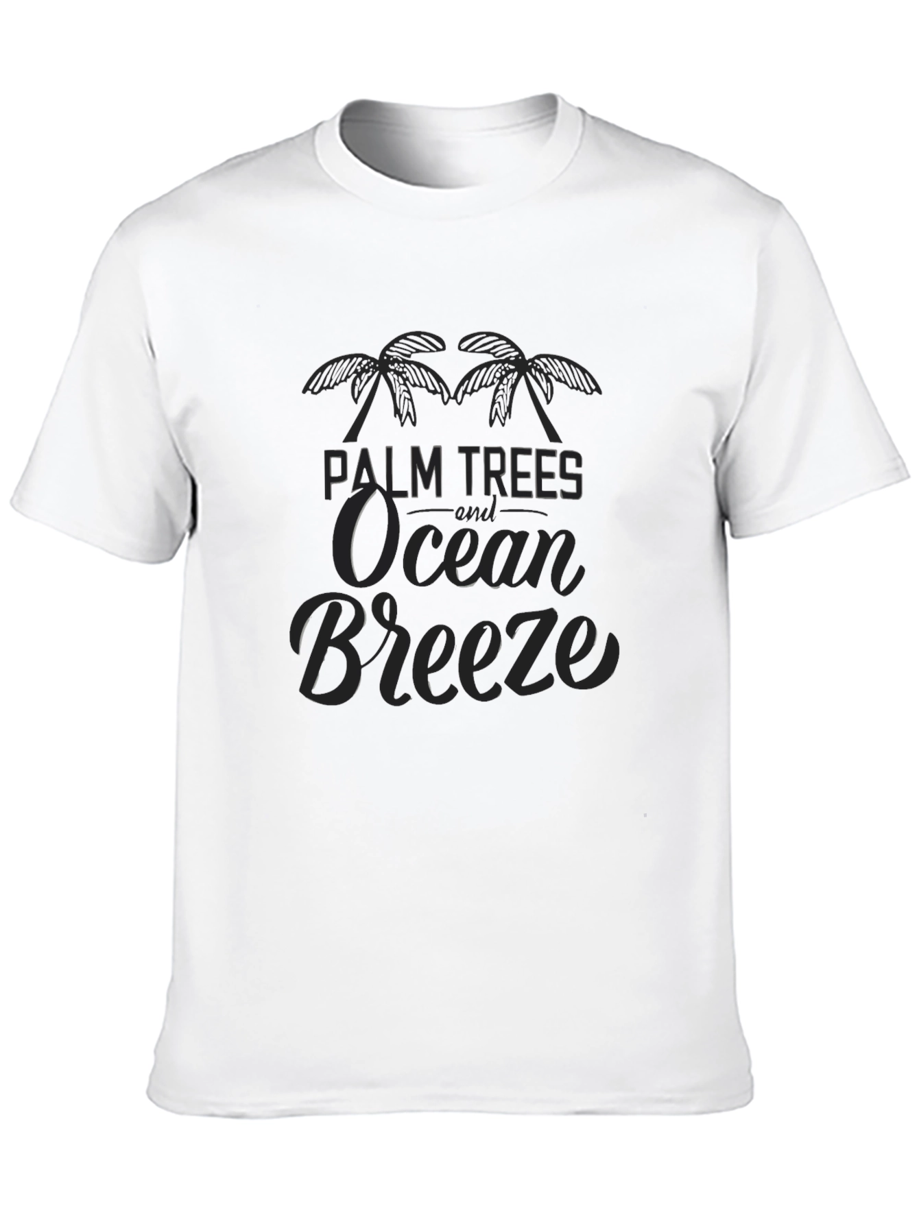 Palm Trees Ocean Breeze Graphic Tee - Black
