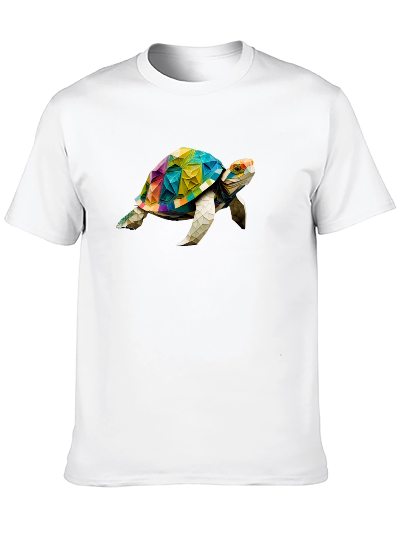 Geometric Turtle Graphic T-Shirt - Stylish Black Tee